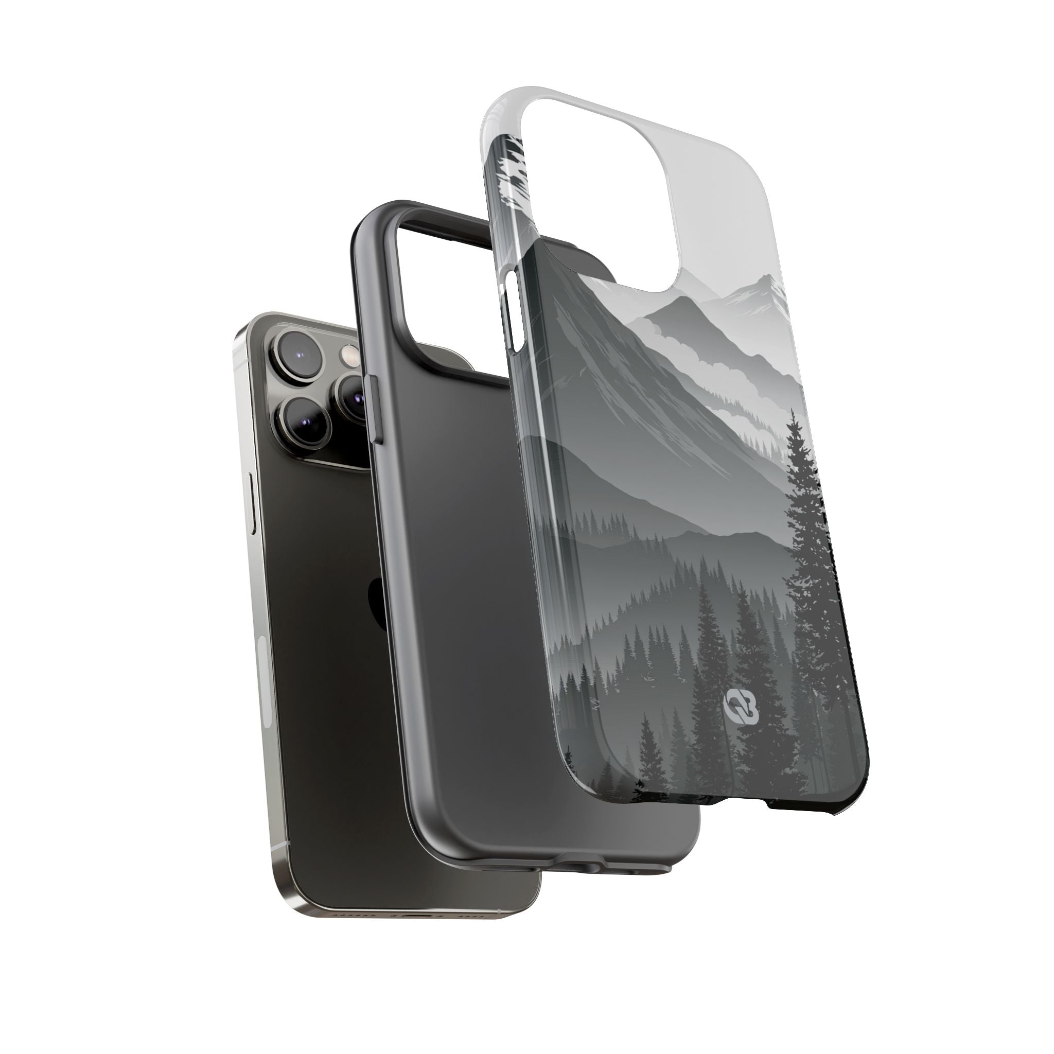 Grey Tough Phone Case for iPhone - Granite Ridge Mist