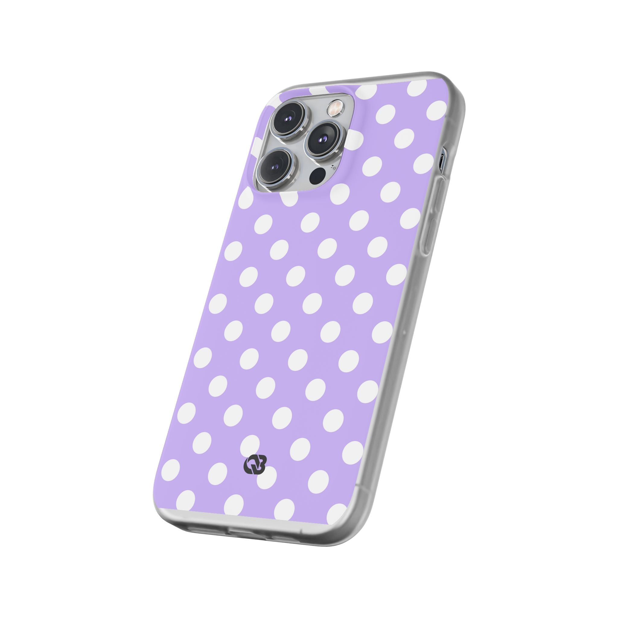 Lavender Polka Grid · Soft Phone Case for iPhone