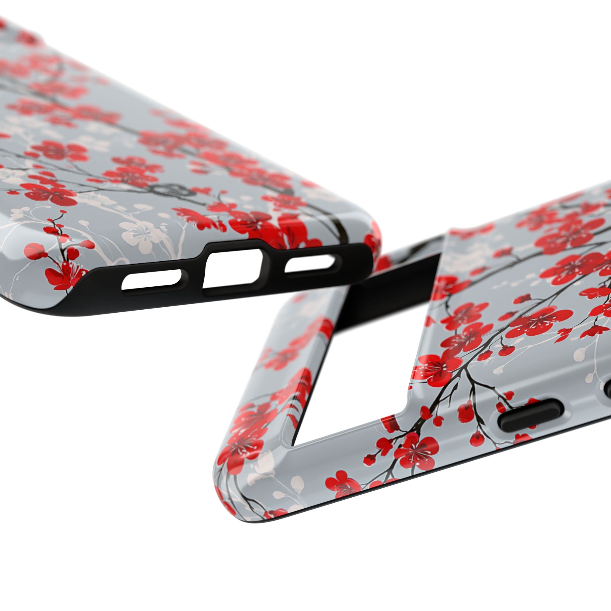 Grey Tough Phone Case for Google Pixel - Crimson Sakura Slate
