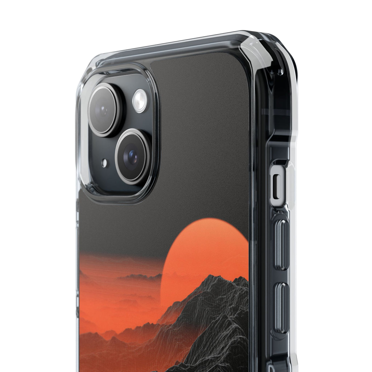 Solar Ridge Mesh · Clear Impact Magnetic Phone Case for iPhone · Black