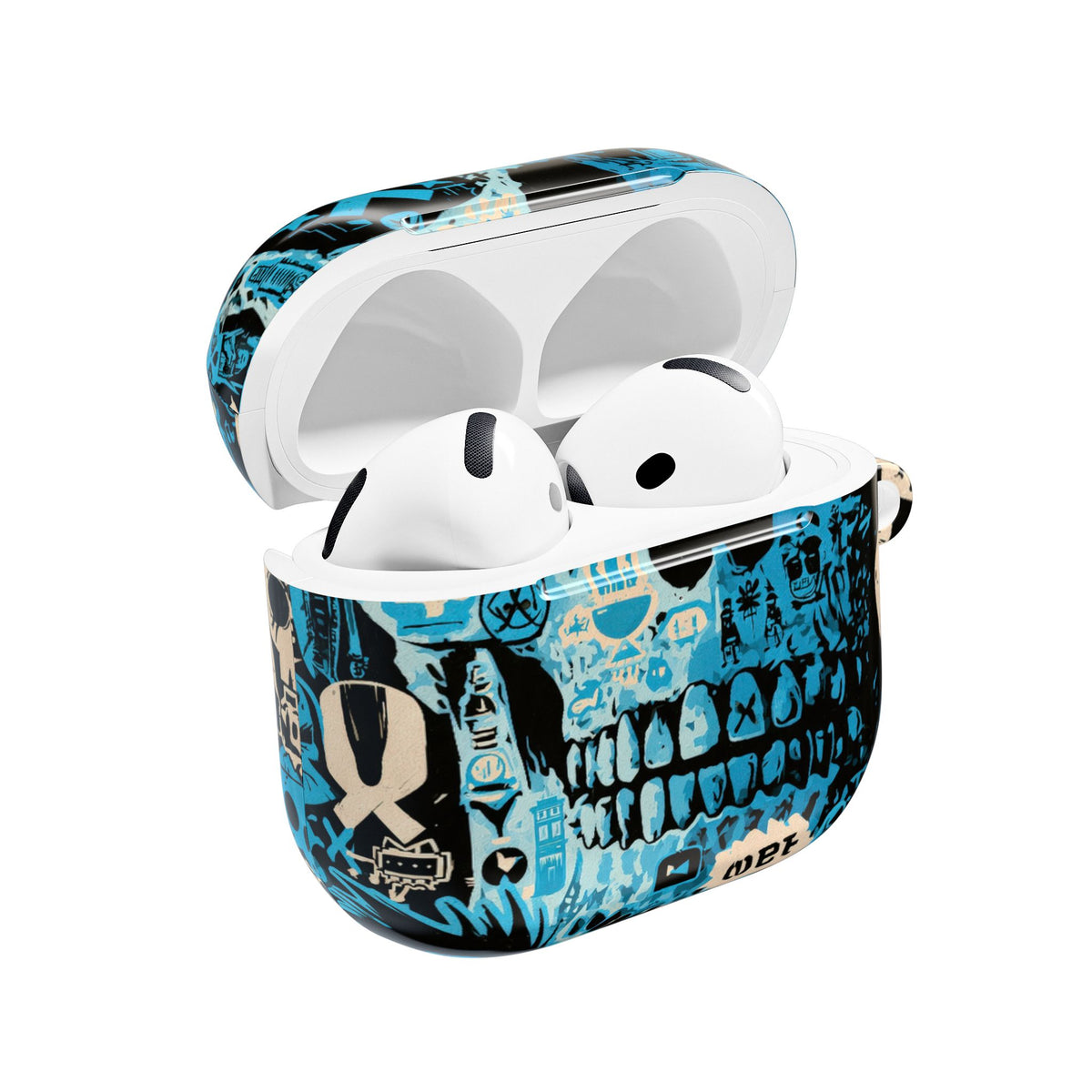 Electric Skull Graffiti · Hard Case for AirPods & AirPods Pro · Blue