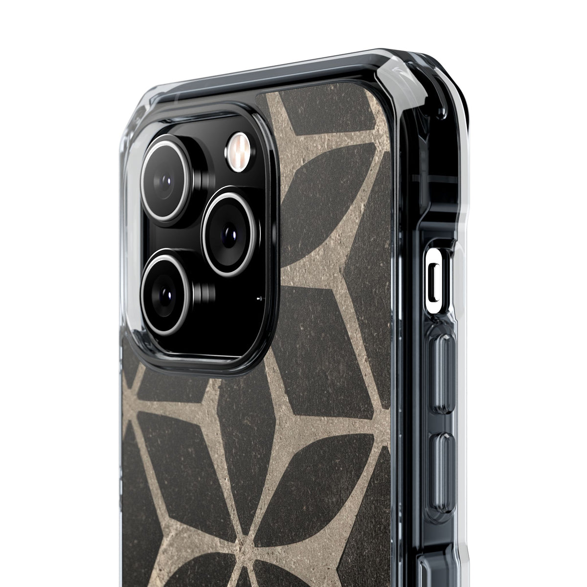 Concrete Mosaic Star · Clear Impact Magnetic Phone Case for iPhone · Black