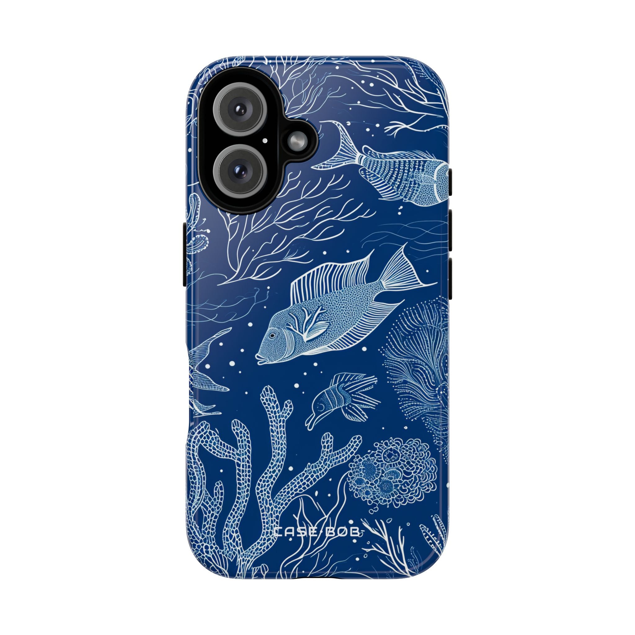 Navy Scale Reef iPhone 16 Case - Tough