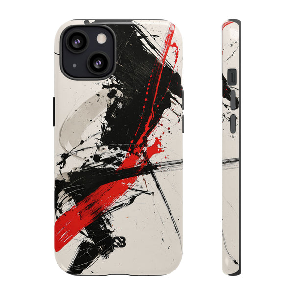 Crimson Sumi Slash · Tough Phone Case for iPhone · White