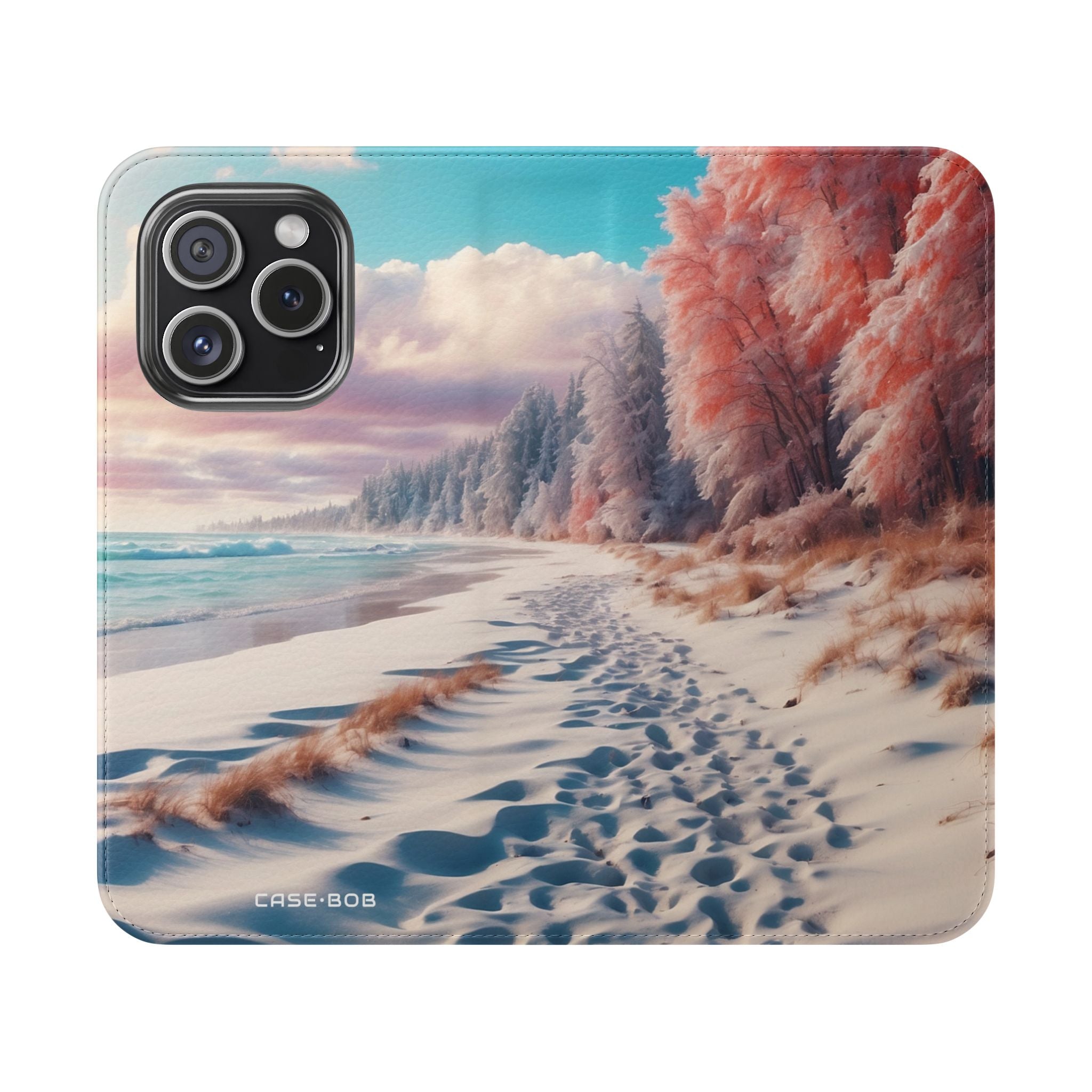 Snowy Footprints - iPhone 15 Pro Case - Wallet