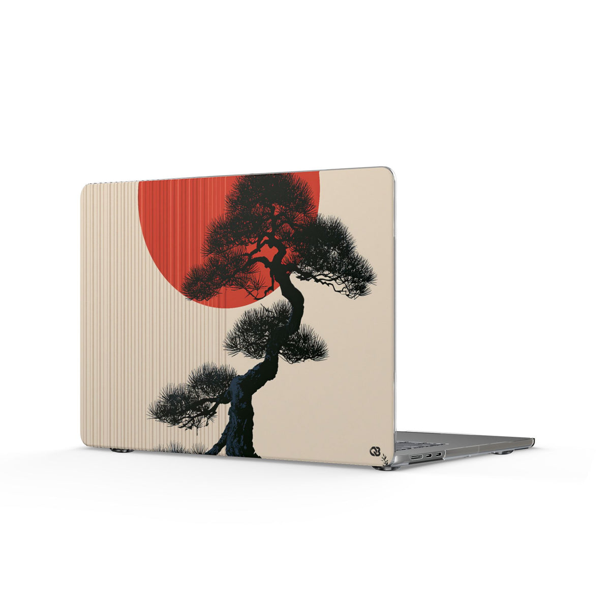 Crimson Sun Bonsai · Clear Hard Case for MacBook · Beige