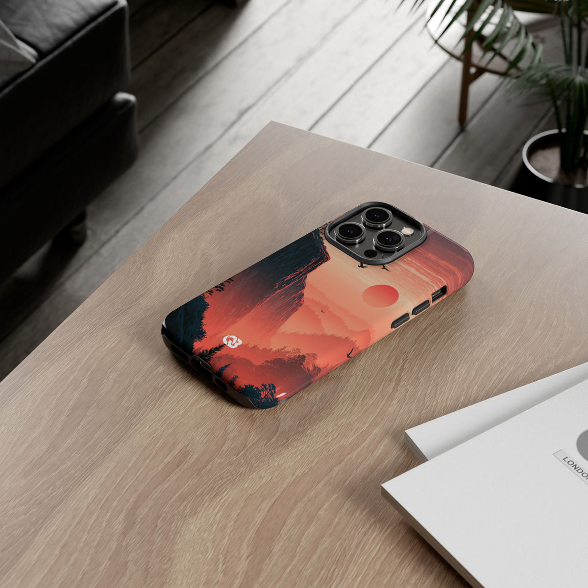 Orange Tough Phone Case for iPhone - Crimson Ridge Flight