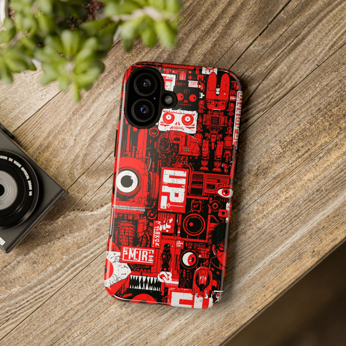Neo Mecha Collage · Tough Phone Case for iPhone · Red