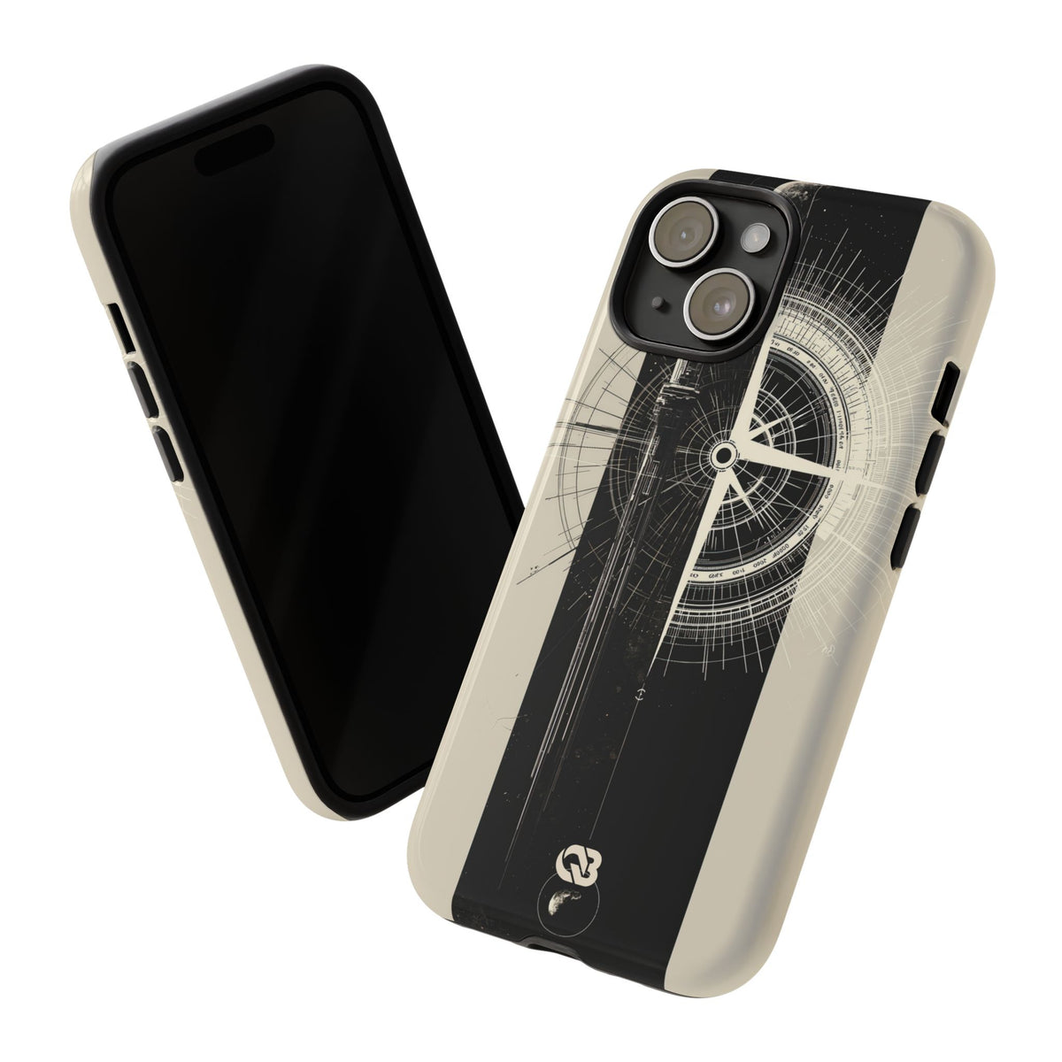 Beige Tough Phone Case for iPhone - Zenith Vector Spire