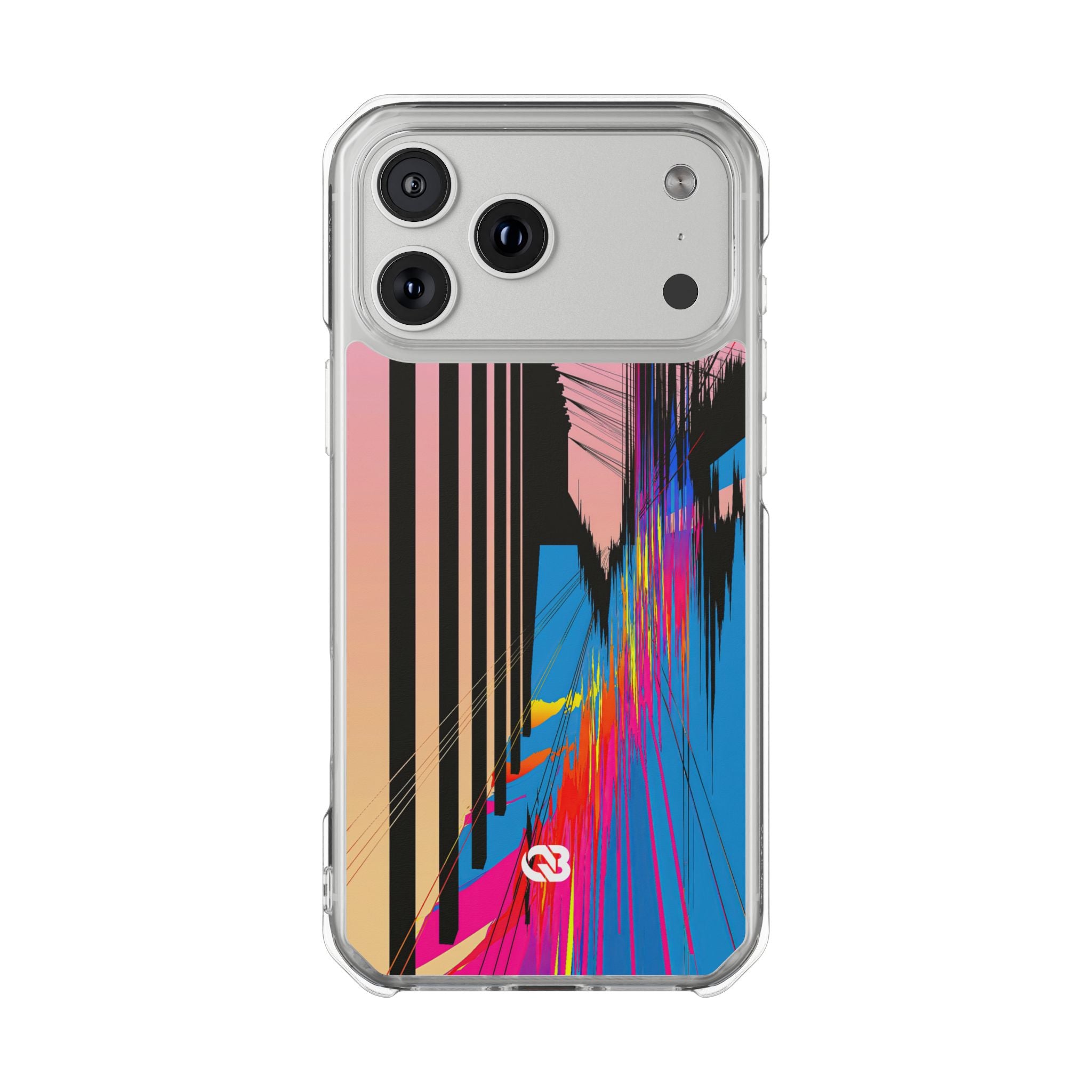 Blue Impact MagSafe Phone Case for iPhone - Fractured Data Skyline