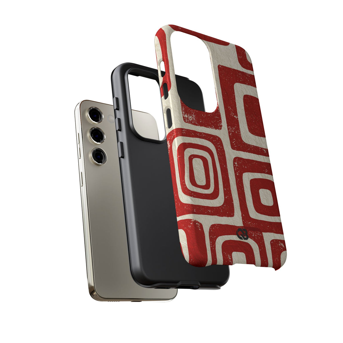 Vermilion Block Motif · Tough Phone Case for Samsung · Red