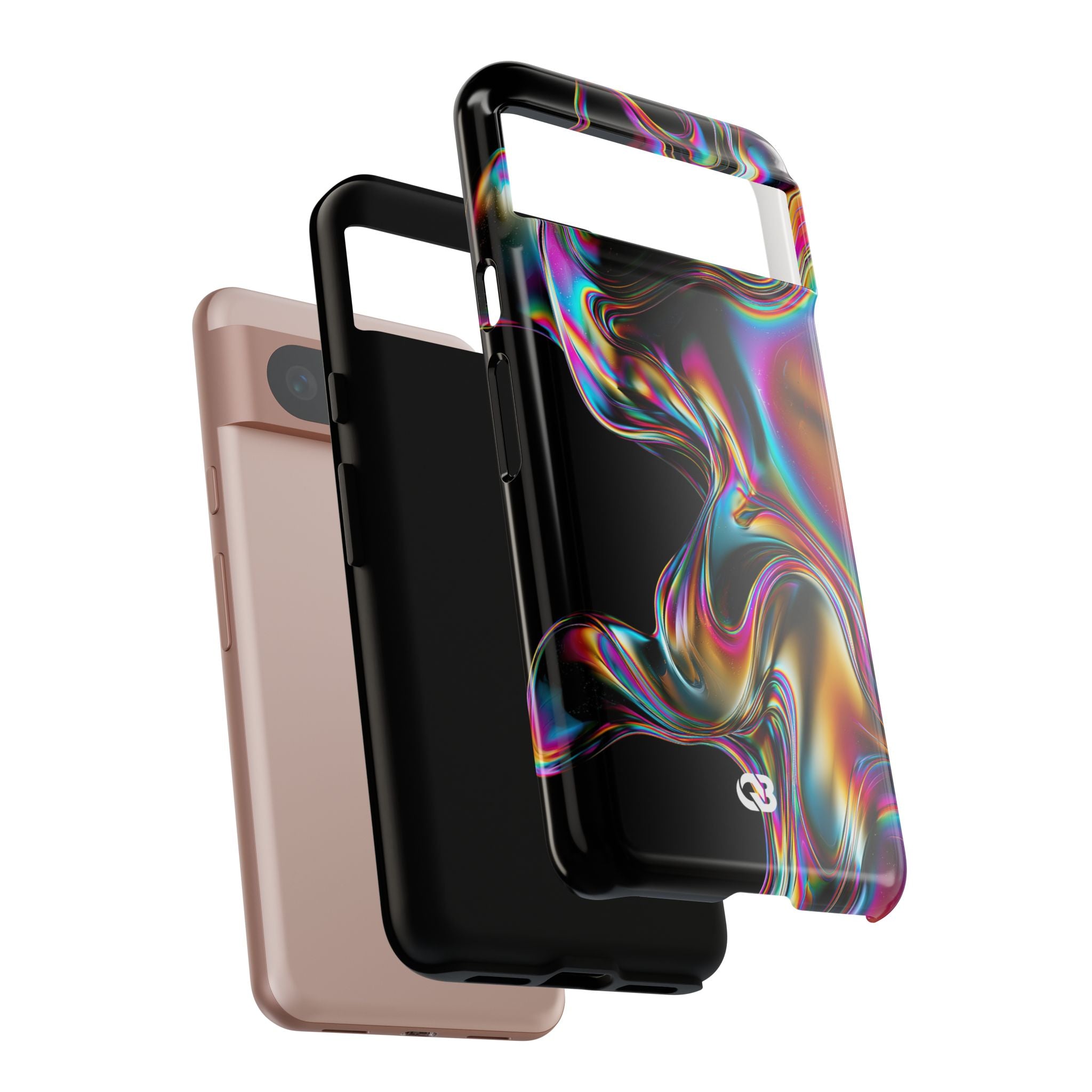 Purple Tough Phone Case for Google Pixel - Liquid Neon Chrome