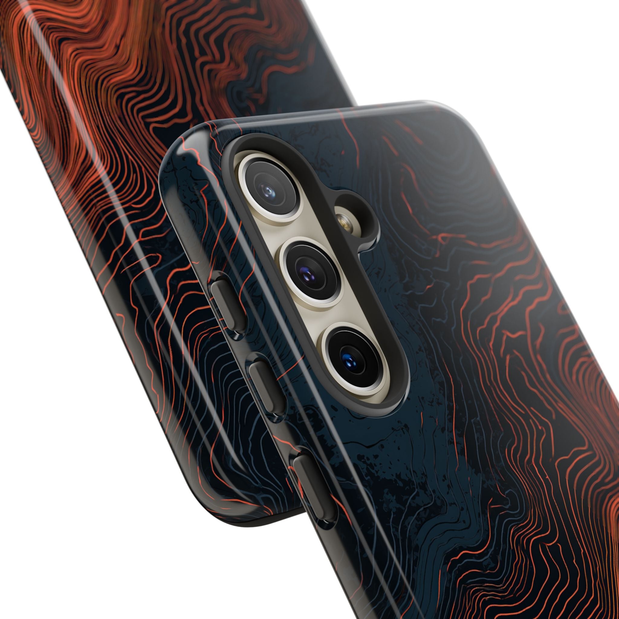 Black Tough Phone Case for Samsung - Volcanic Basalt Map