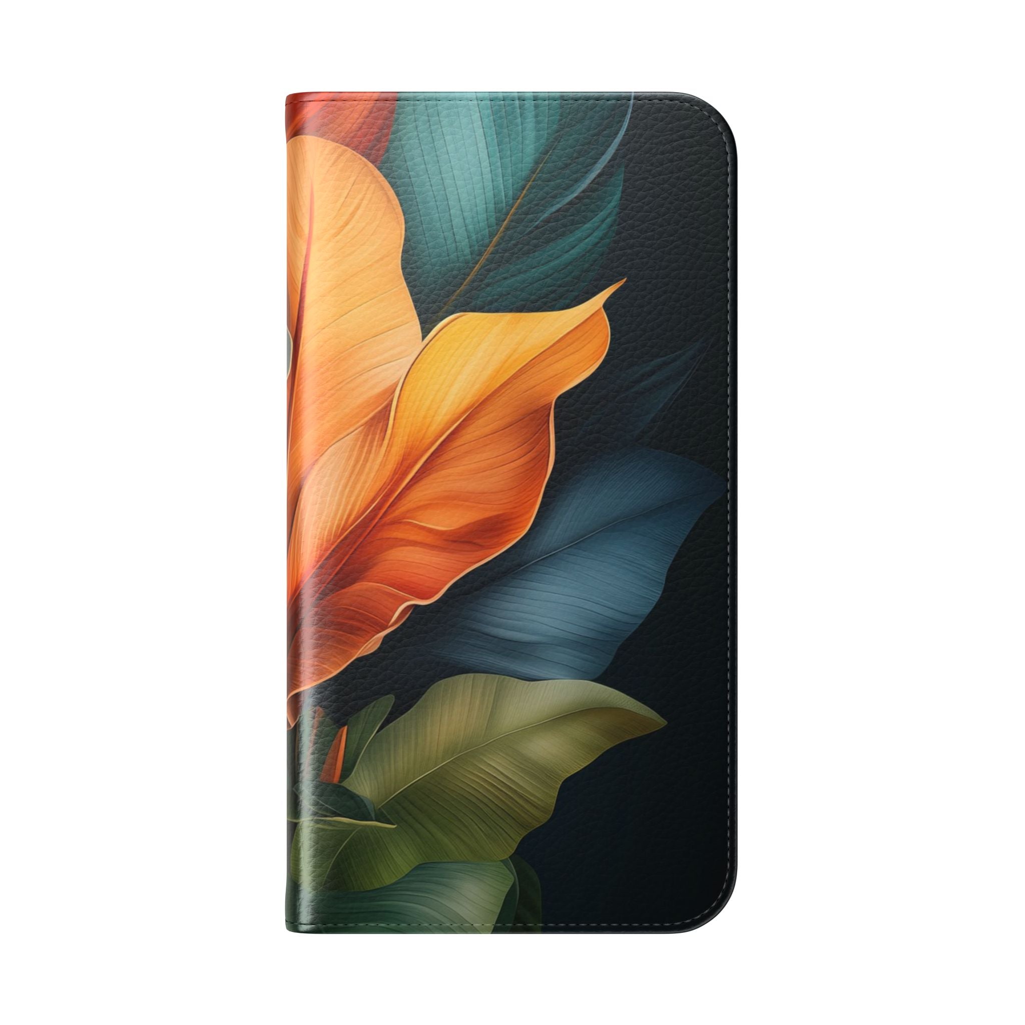 Tropical Ember Leaves - iPhone 15 Pro Max Case - Wallet