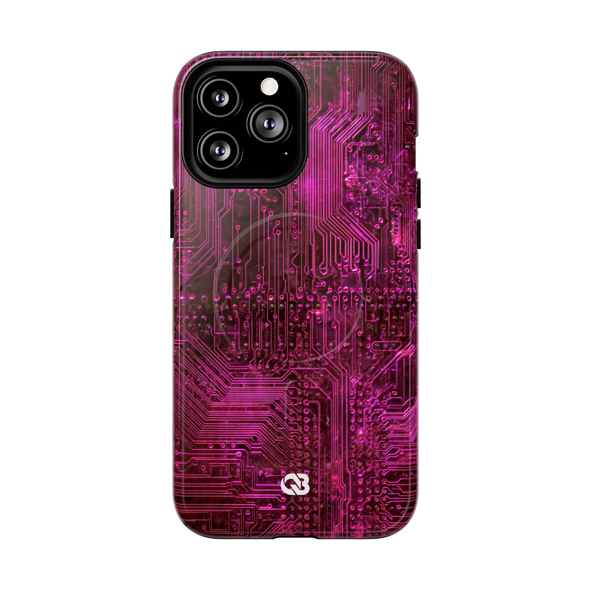 Magenta Circuit Trace · Tough 2.0 Magnetic Phone Case for iPhone · Pink