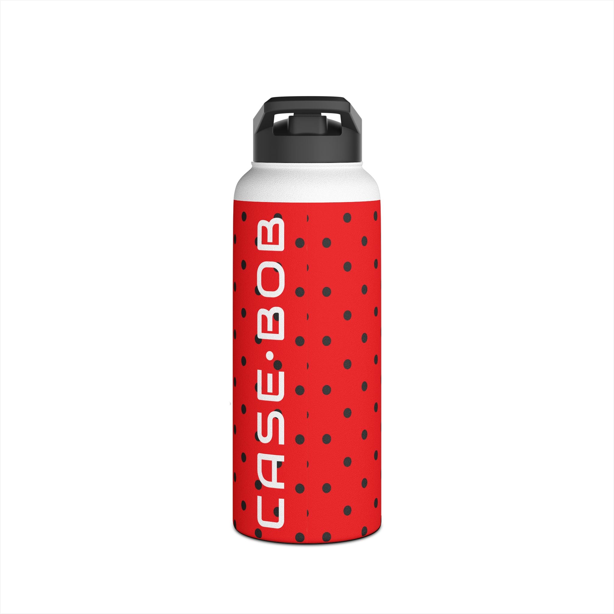 Black Dot Grid - Stainless Steel Water Bottle