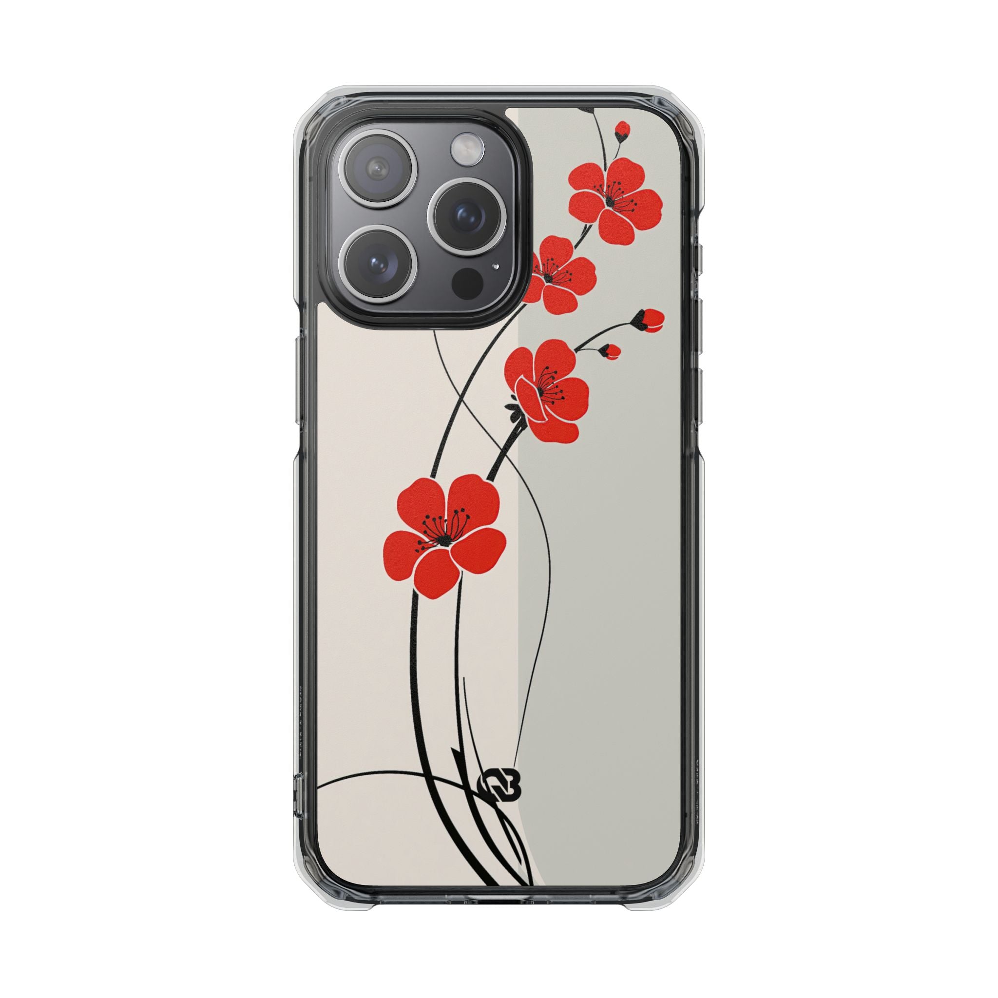 Red Impact MagSafe Phone Case for iPhone - Crimson Plum Ink