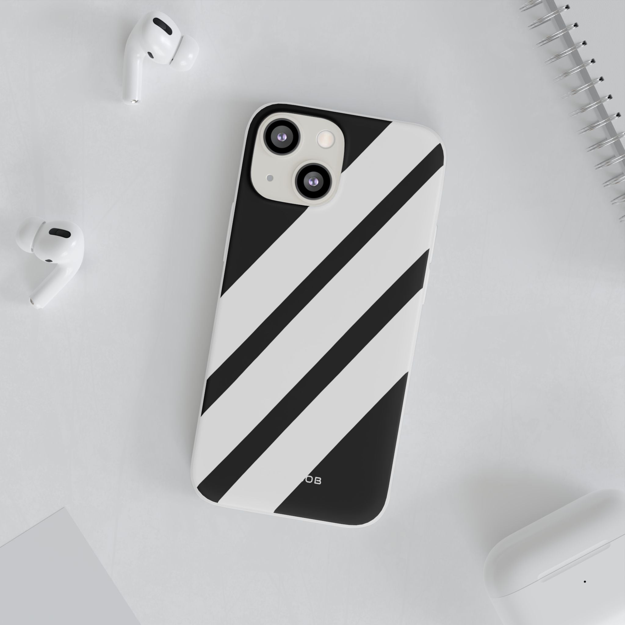 Diagonal Bands Noir iPhone 13 mini Case - Soft