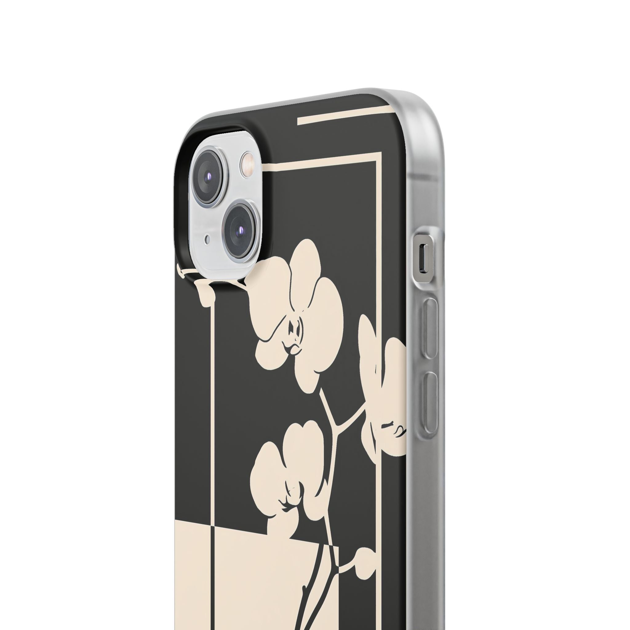 Beige Lite Phone Case for iPhone - Nocturnal Orchid Frame