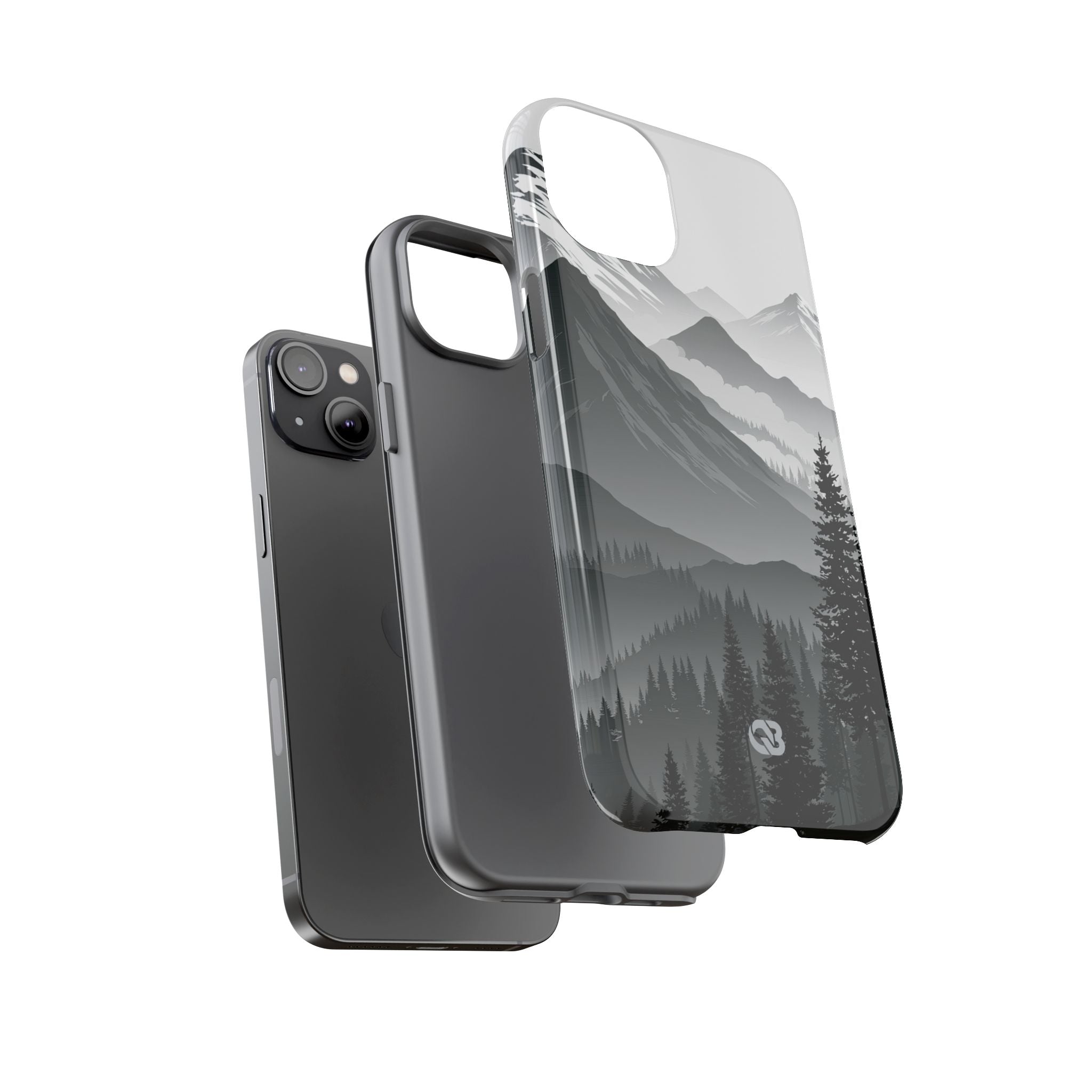 Grey Tough Phone Case for iPhone - Granite Ridge Mist