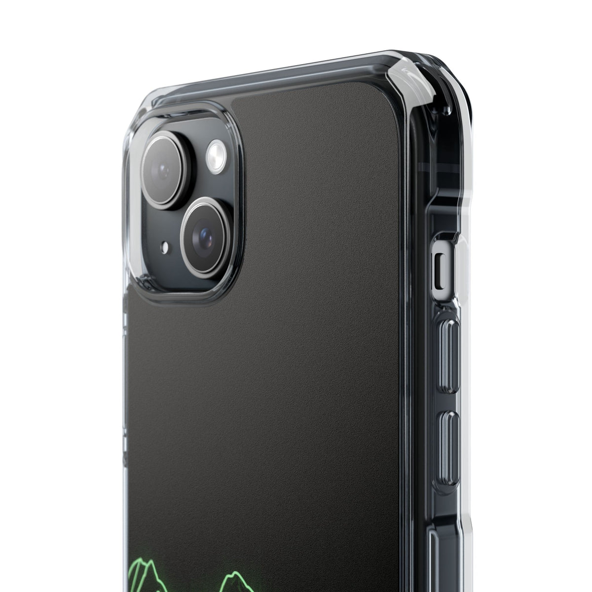 Nordic Mountain Contour · Clear Impact Magnetic Phone Case for iPhone · Black