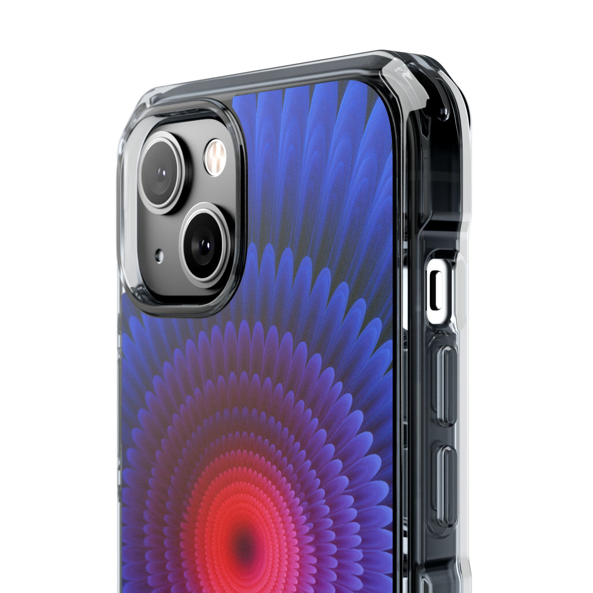 Radial Spectrum Bloom · Clear Impact Magnetic Phone Case for iPhone · Blue
