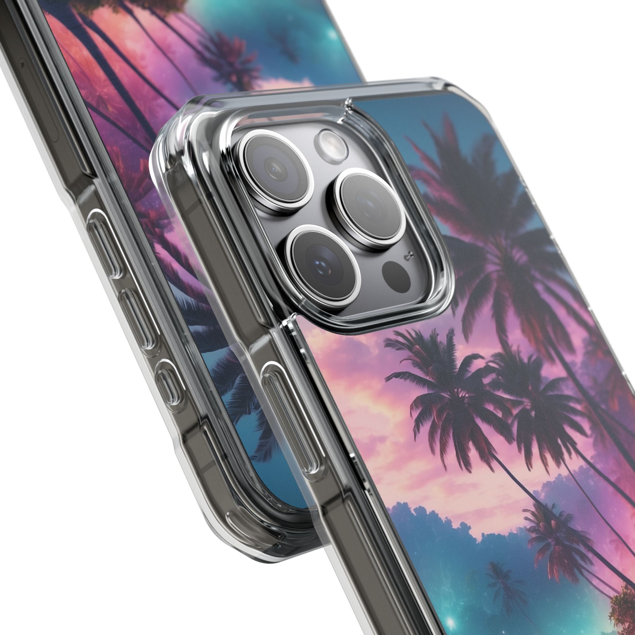 Neon Shore Palms · Impact etui na telefon dla iPhone · Magsafe