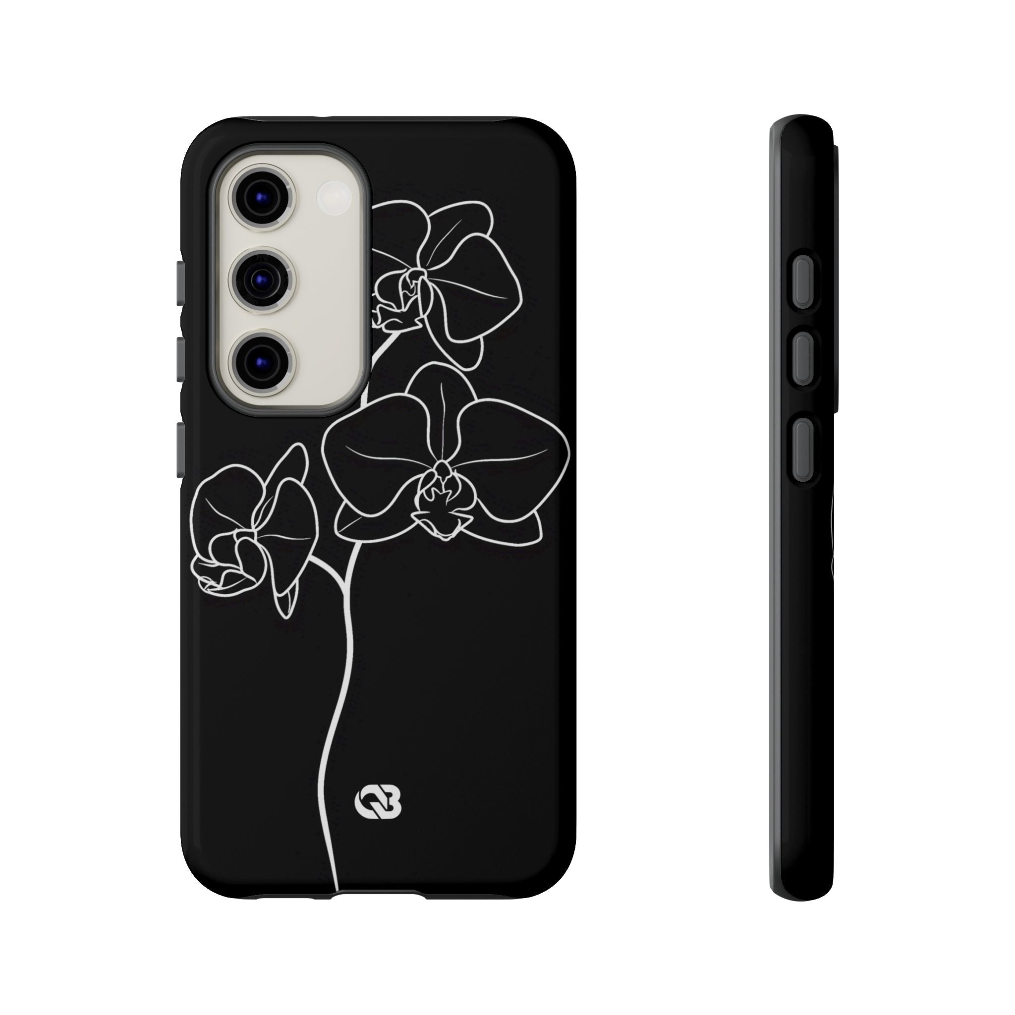 Black Tough Phone Case for Samsung - Noir Alabaster Orchid