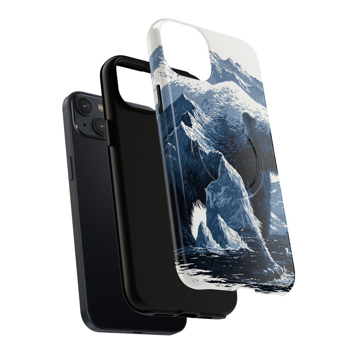 Fjord Summit Bear · Tough 2.0 Magnetic Phone Case for iPhone · Blue