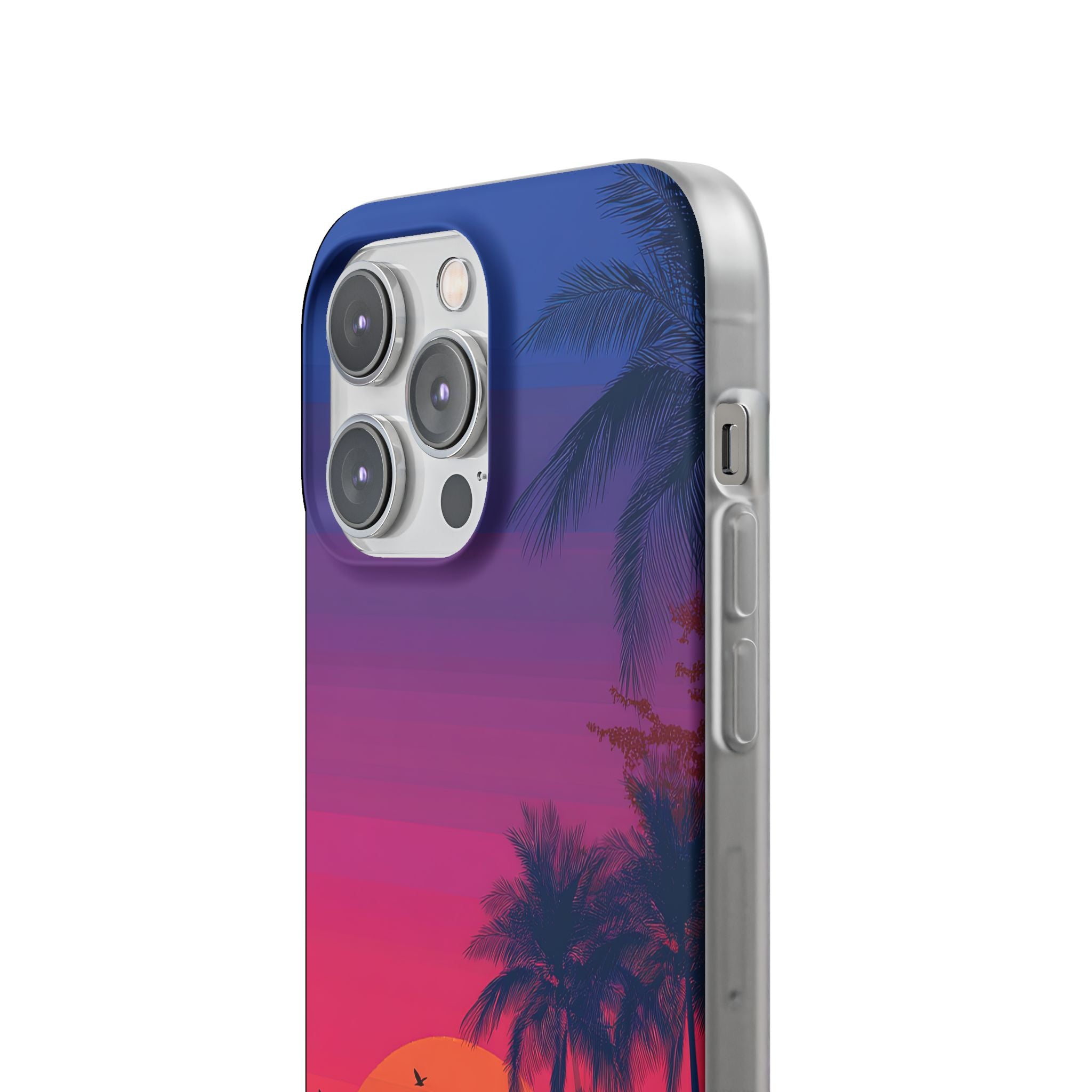 Neon Horizon Palms · Soft Capa para iPhone
