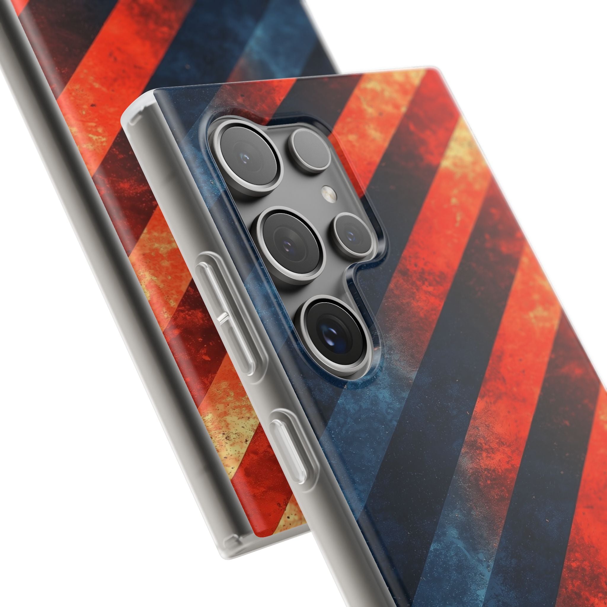 Diagonaal gestreepte vlam Samsung S24 Ultra Case - Soft