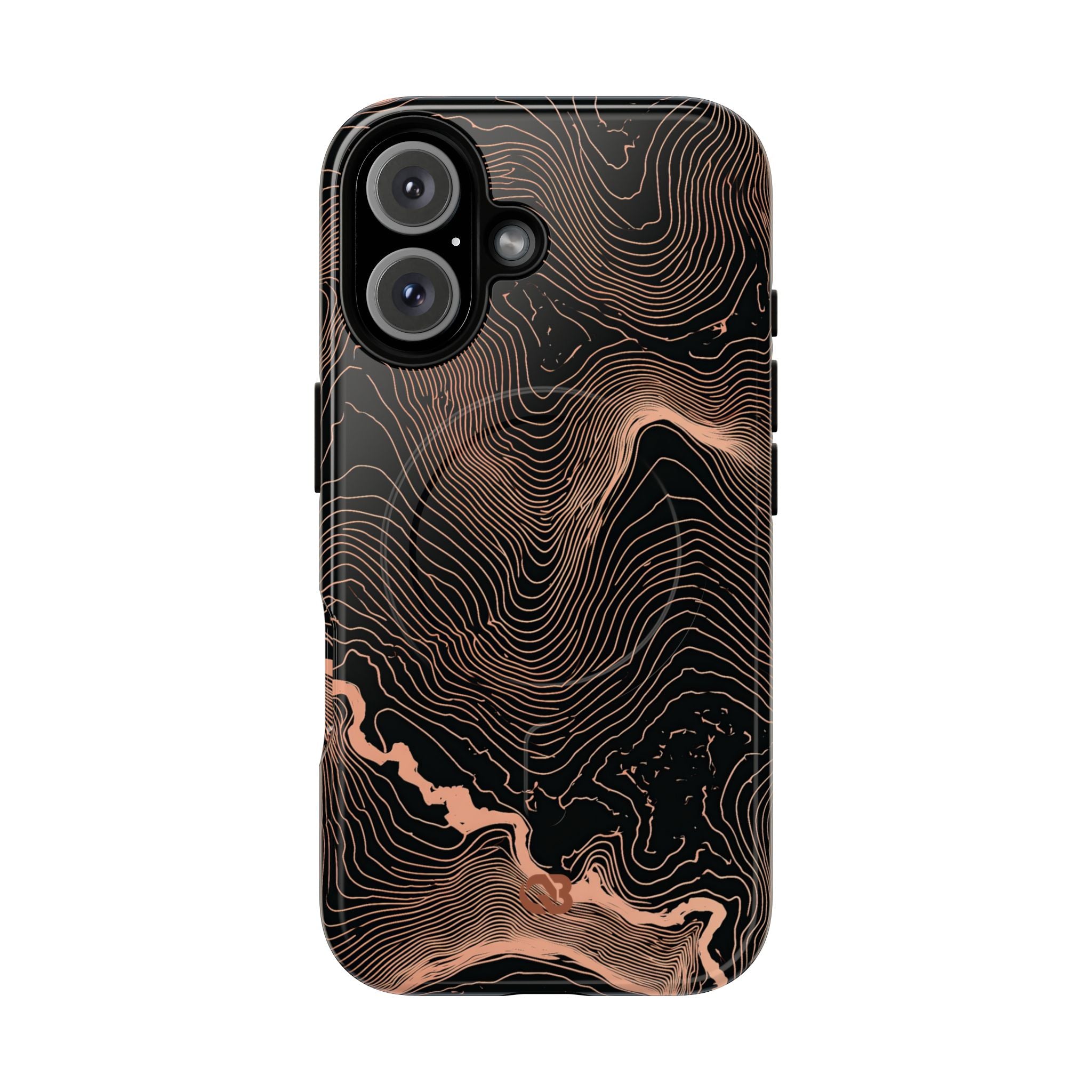Orange Tough 2.0 Magsafe Phone Case for iPhone - Salmon Ridge Topo