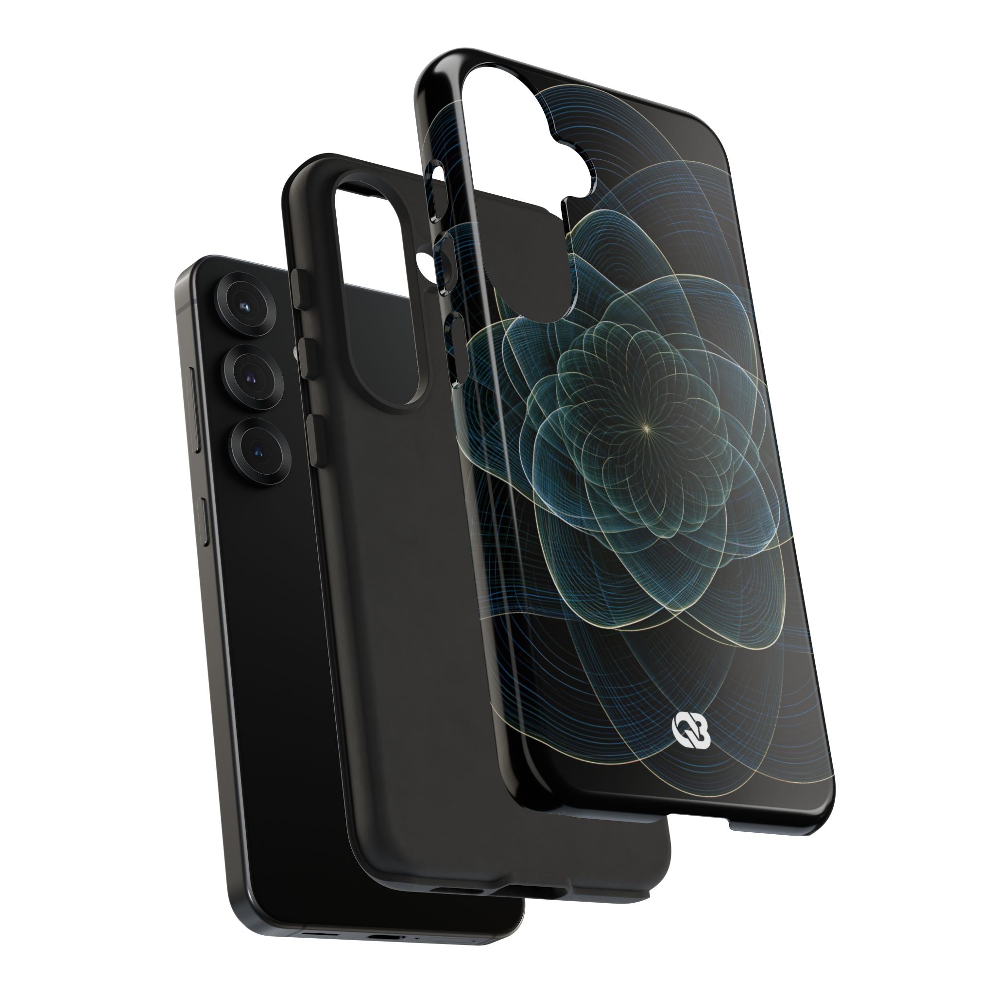 Blue Tough Phone Case for Samsung - Celestial Wireframe Bloom