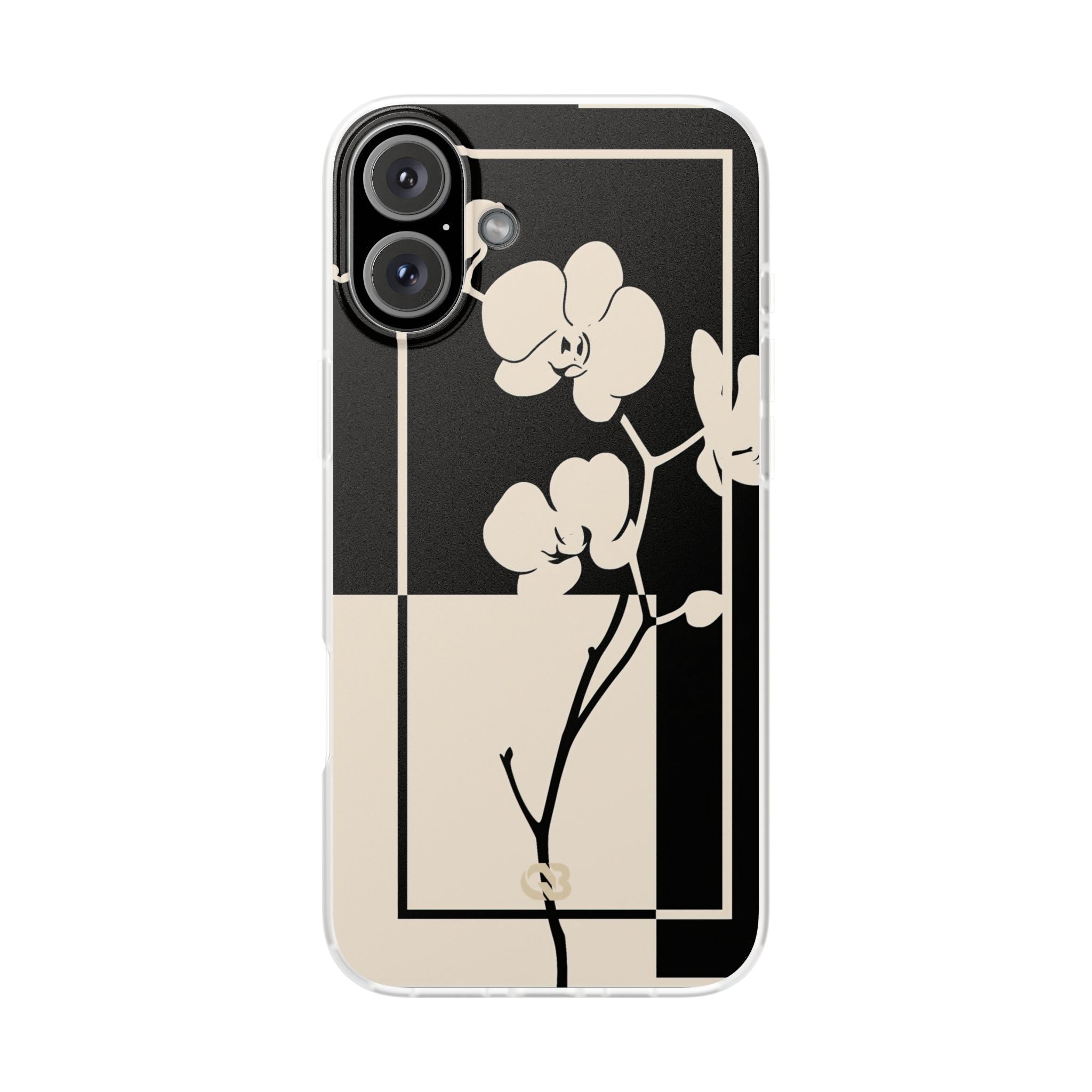 Beige Lite Phone Case for iPhone - Nocturnal Orchid Frame