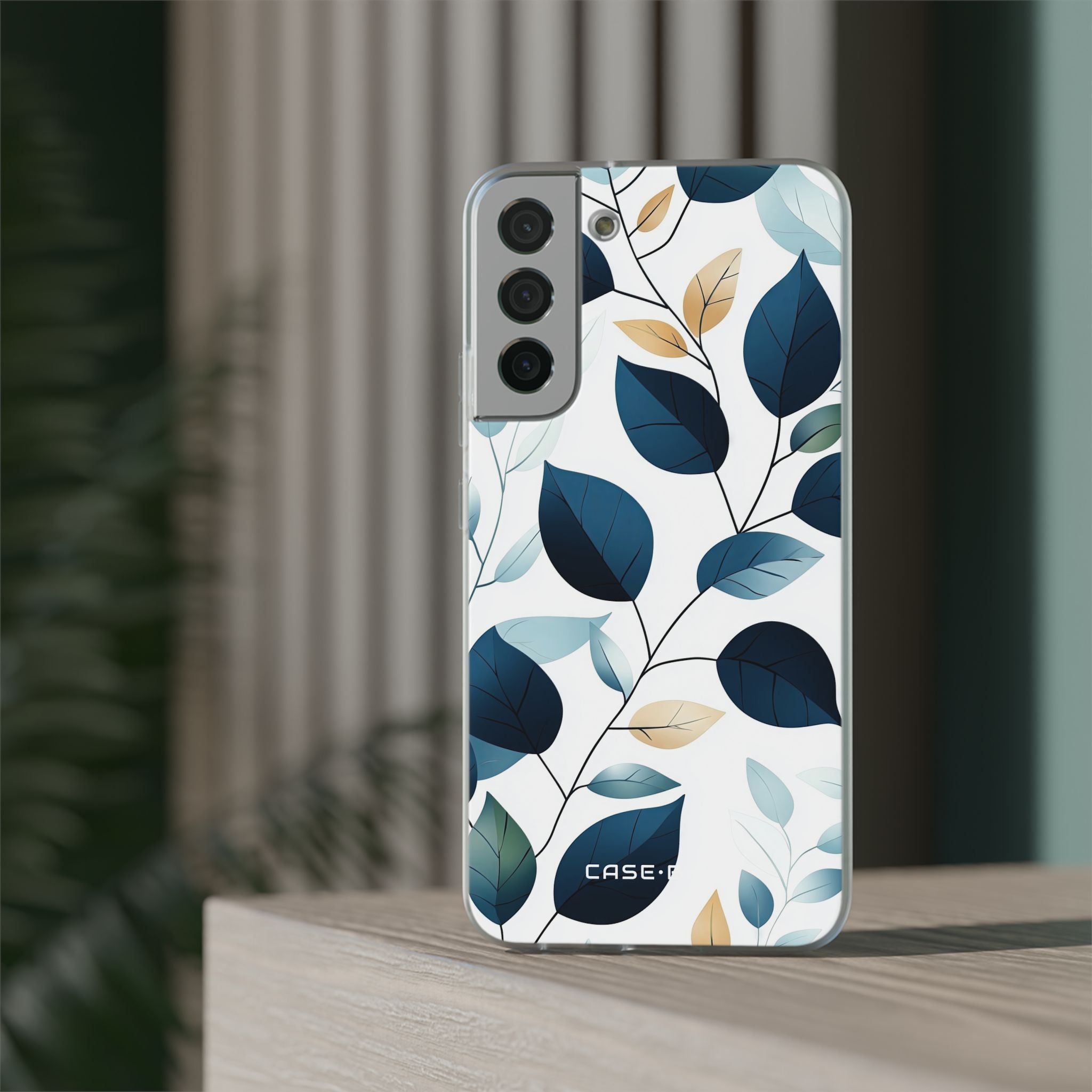 Navy Leaf Veins Samsung S22 Plus Case - Soft