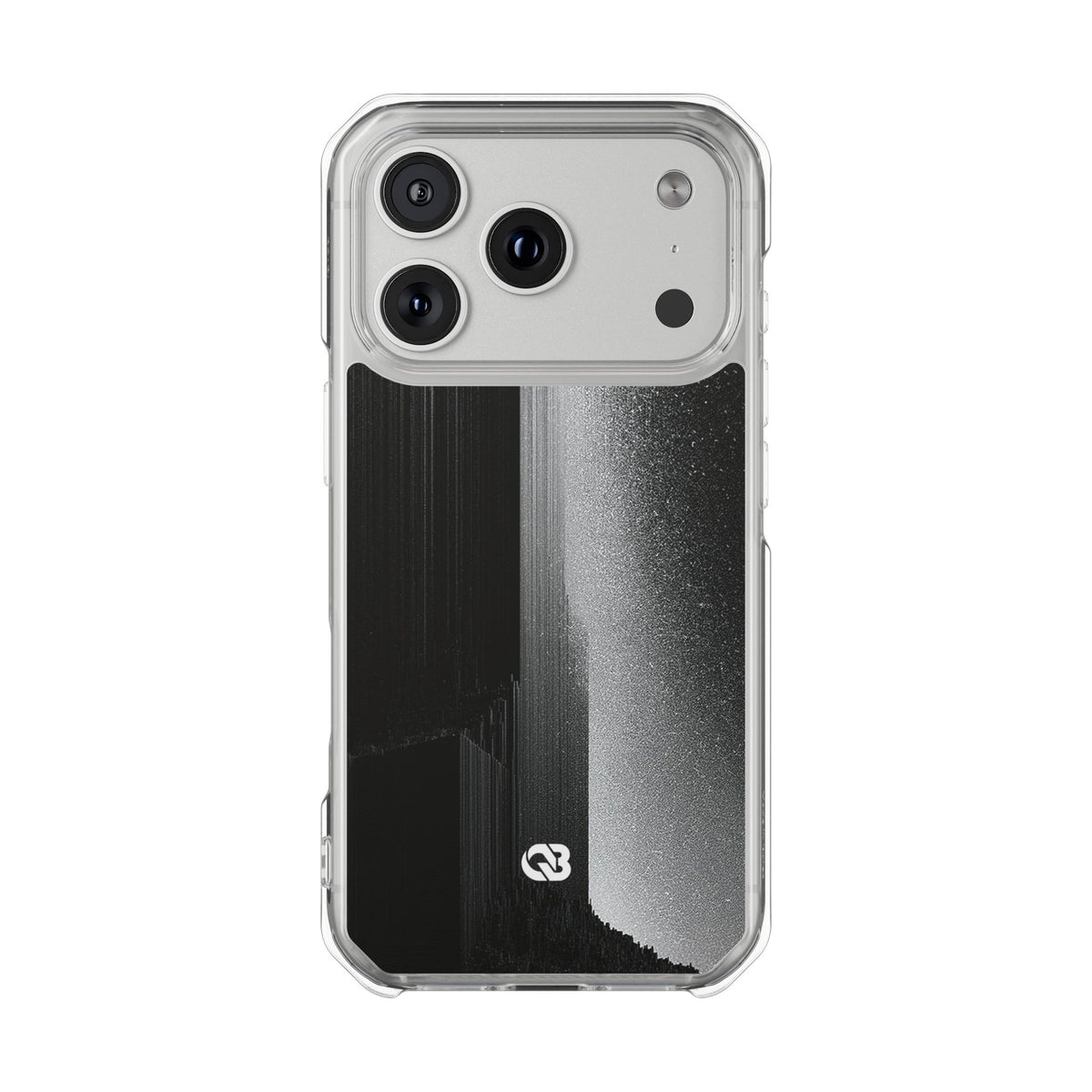 Black Impact MagSafe Phone Case for iPhone - Brutalist Pixel Monolith