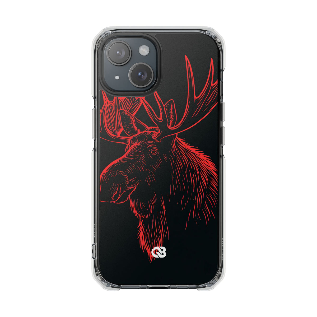 Nordic Elk · Clear Impact Magnetic Phone Case for iPhone · Black