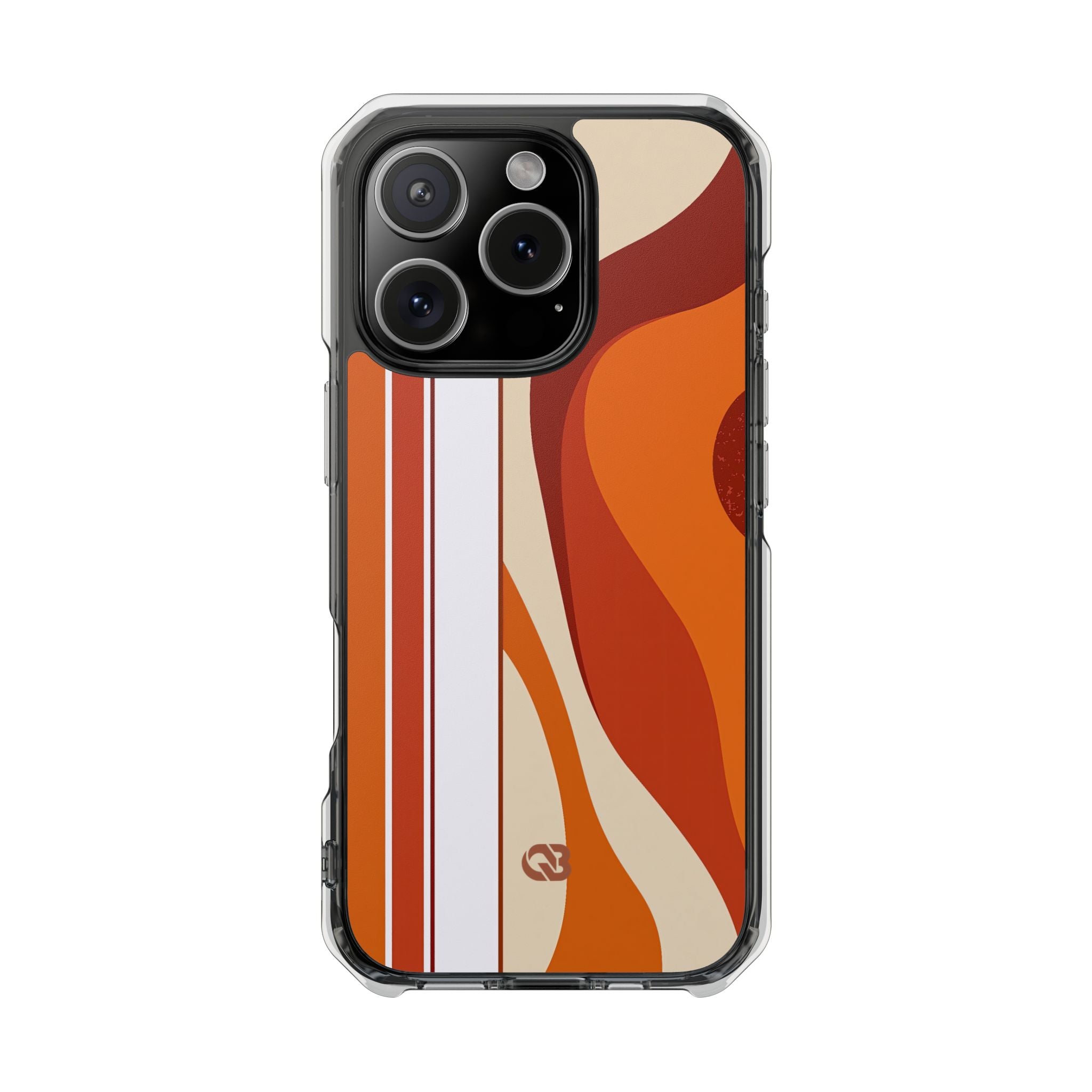 Orange Impact MagSafe Phone Case for iPhone - Terracotta Metro Line