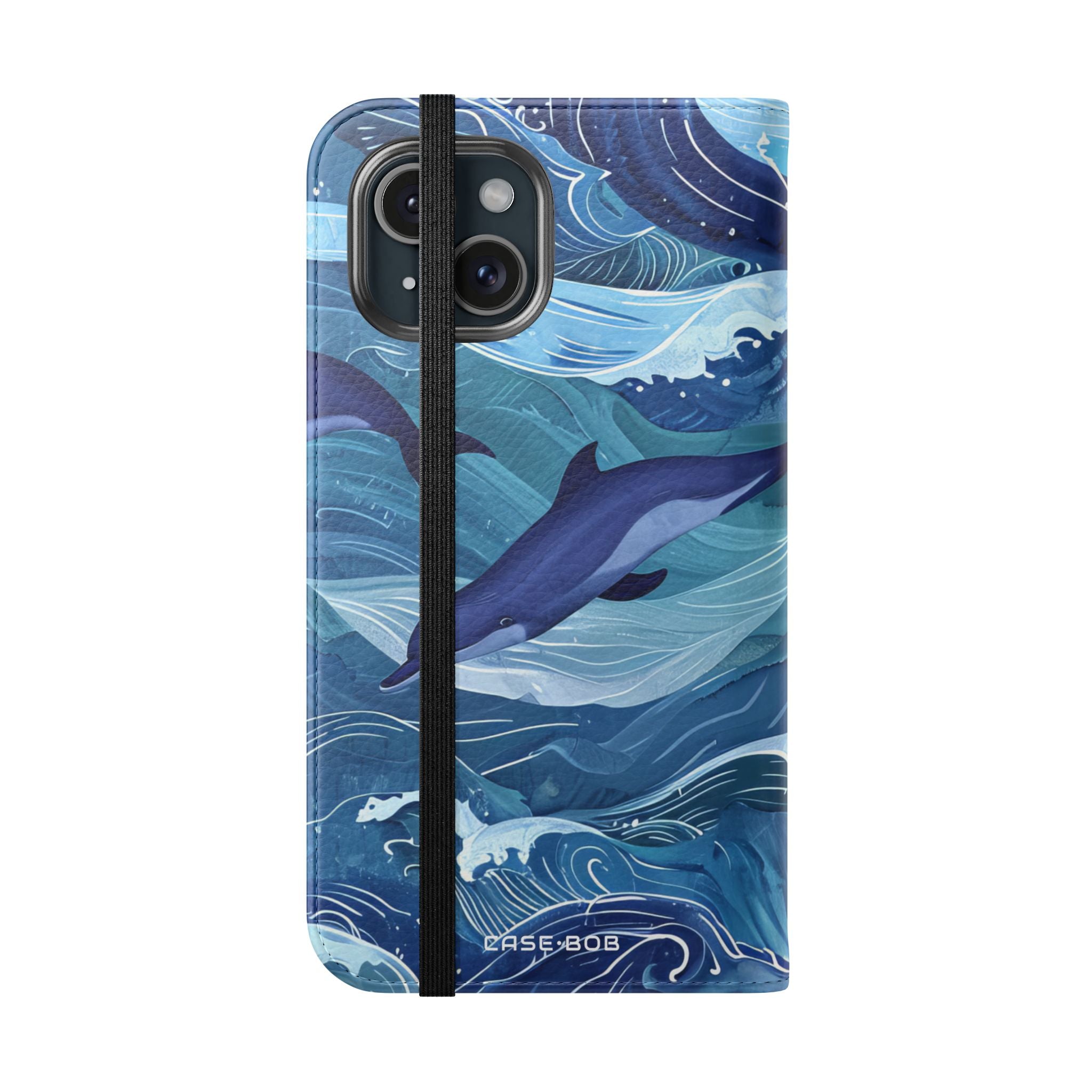 Dolphin Wave Dance - iPhone 15 Case - Wallet