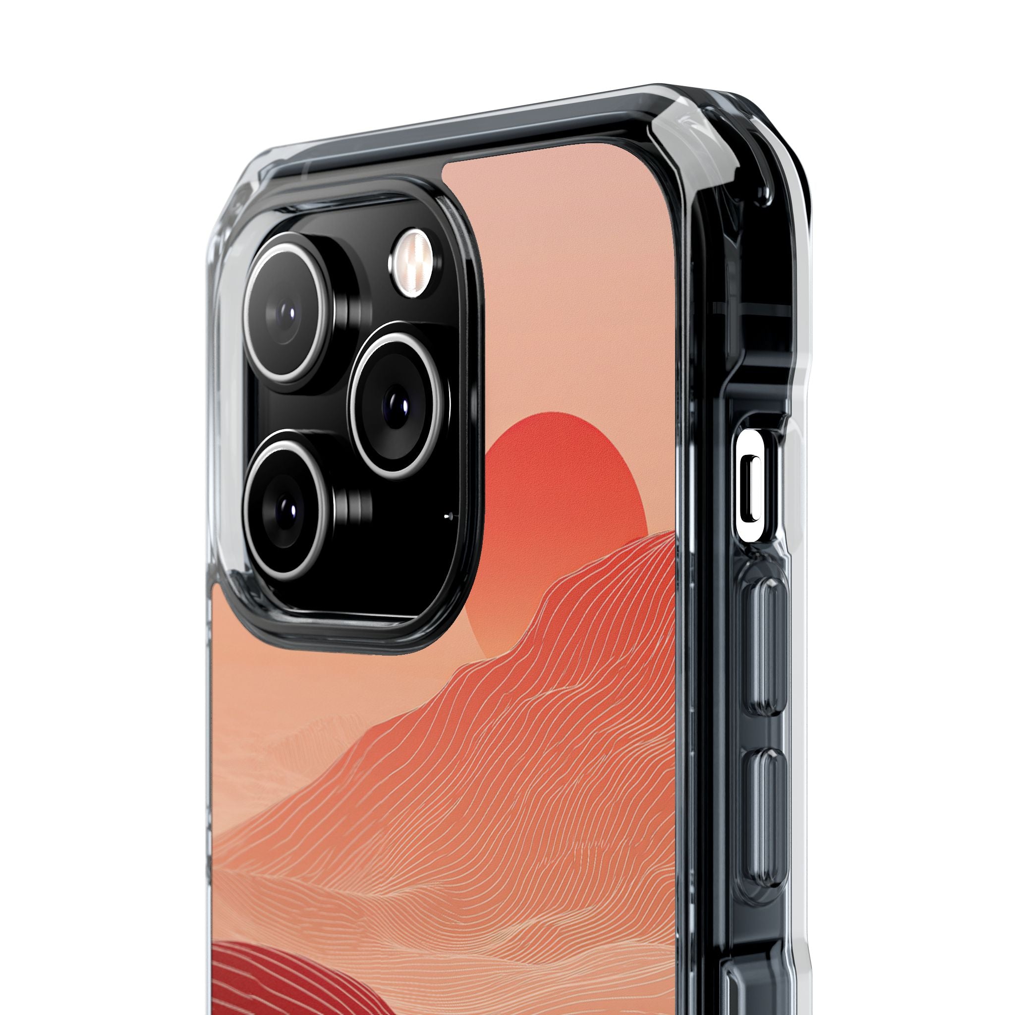 Red Impact MagSafe Phone Case for iPhone - Crimson Ridge Lines