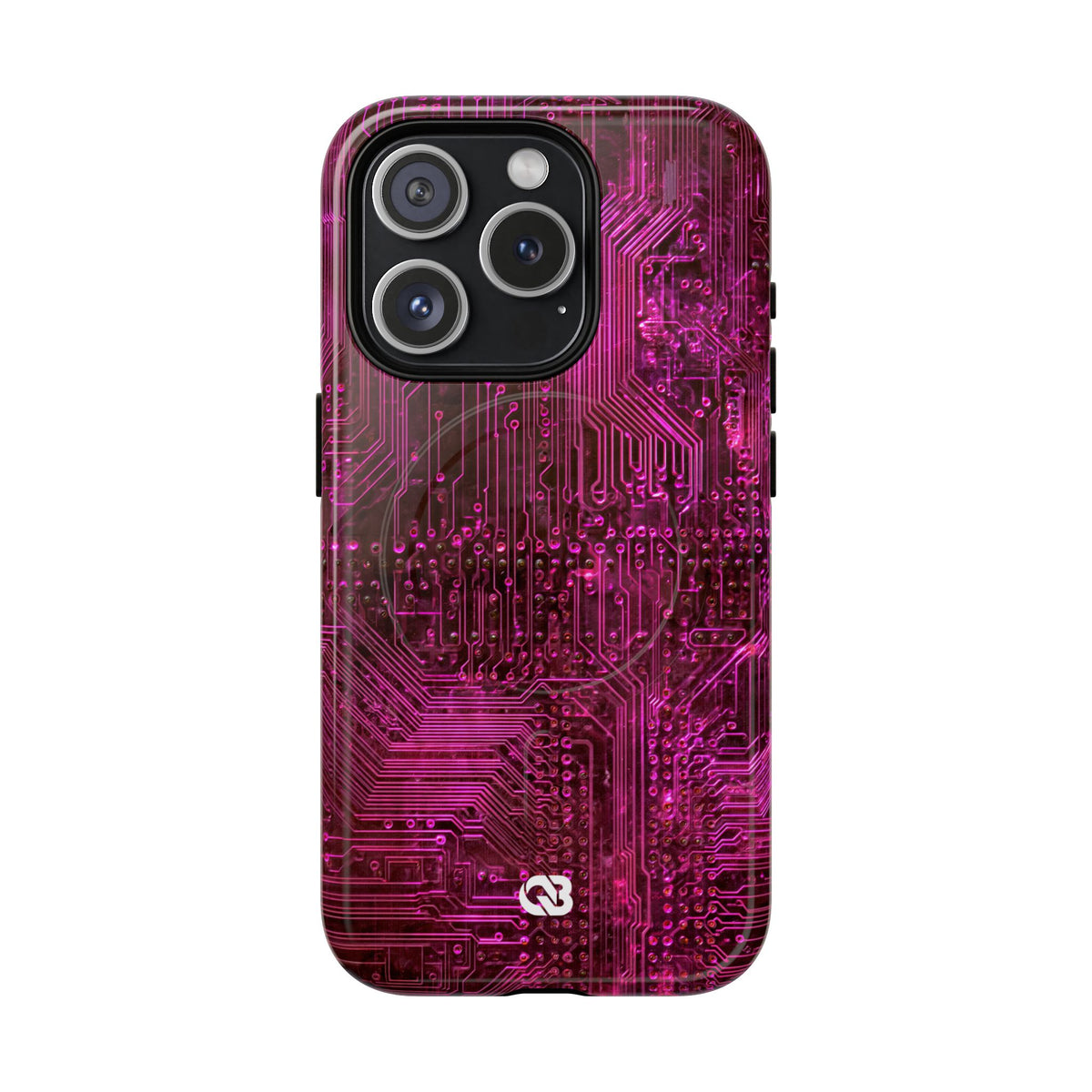 Magenta Circuit Trace · Tough 2.0 Magnetic Phone Case for iPhone · Pink