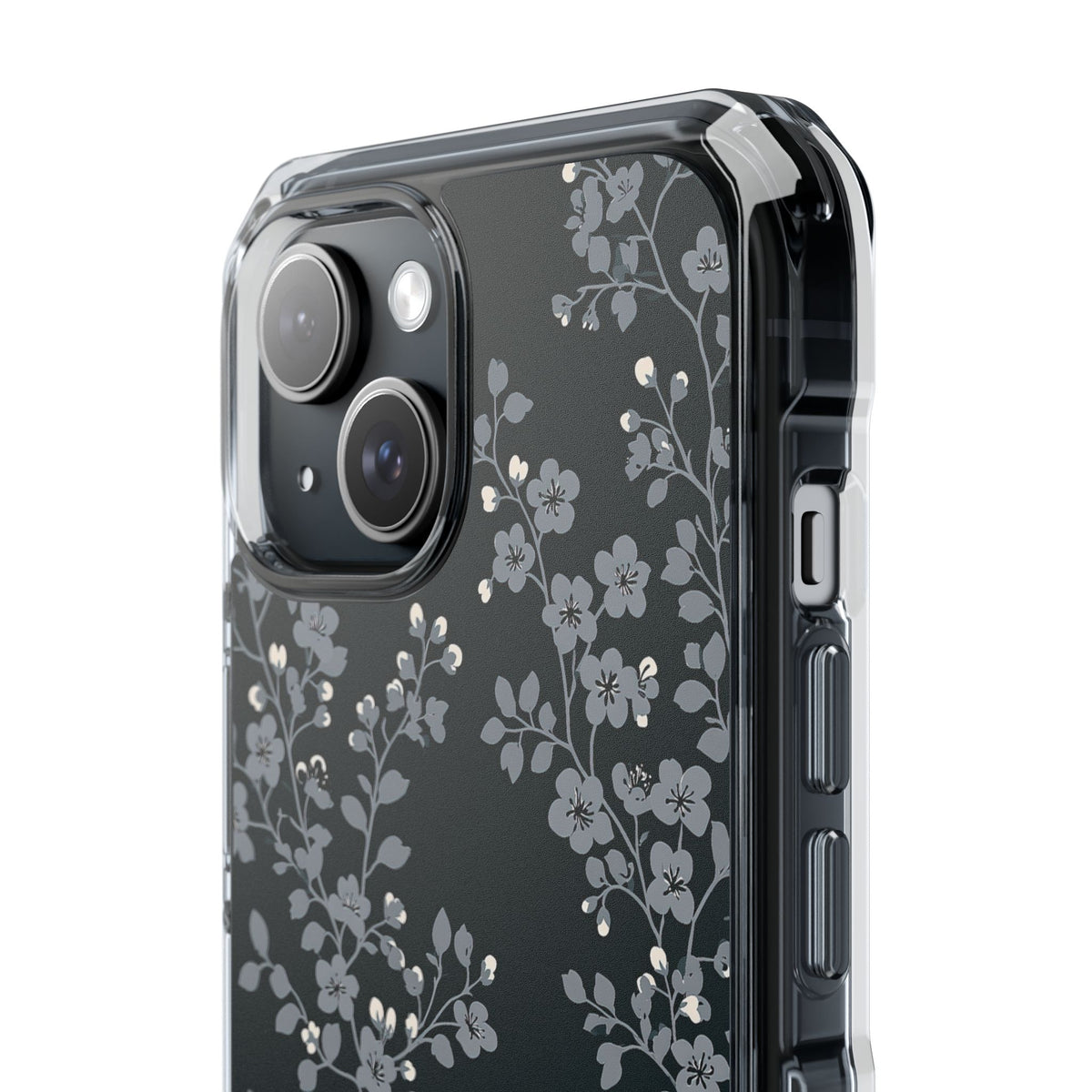 Nocturne Blossom Branch · Clear Impact Magnetic Phone Case for iPhone · Black
