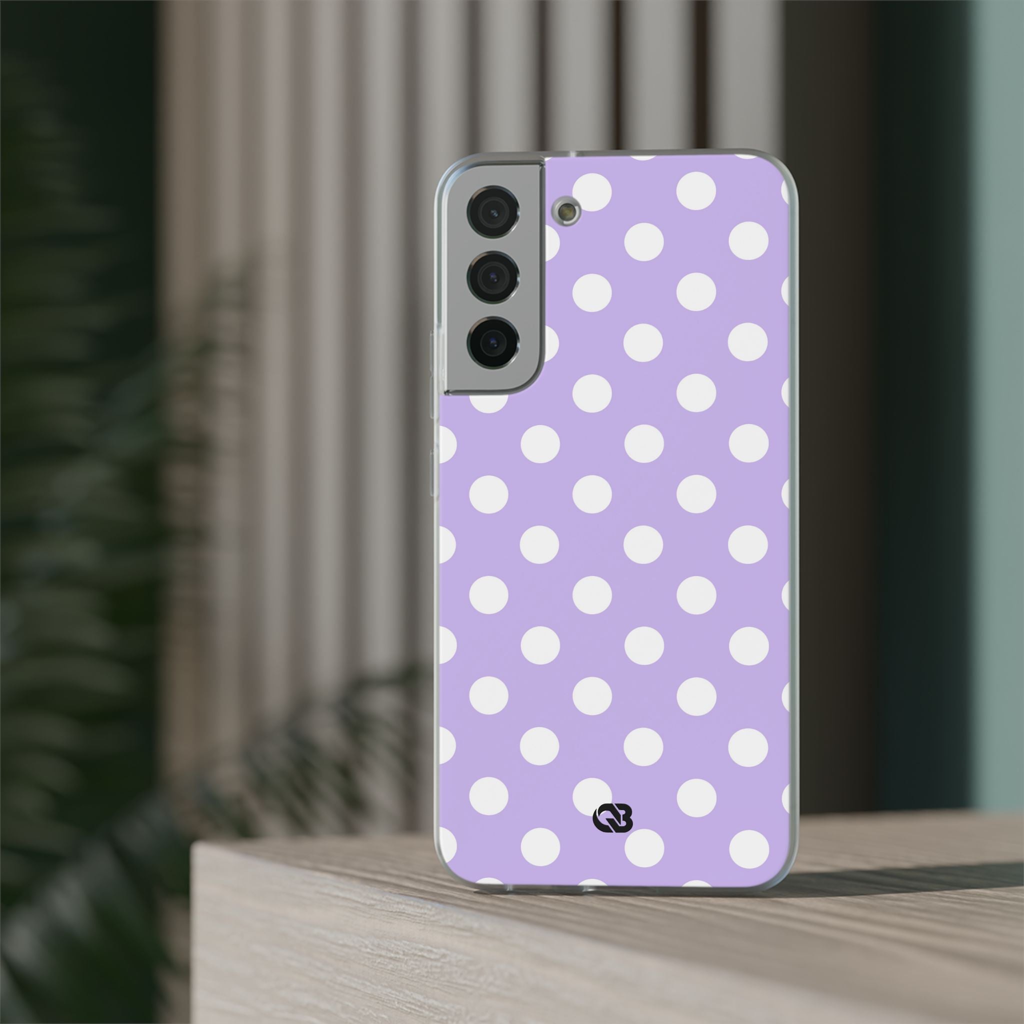 Lavender Polka Grid · Soft Phone Case for Samsung