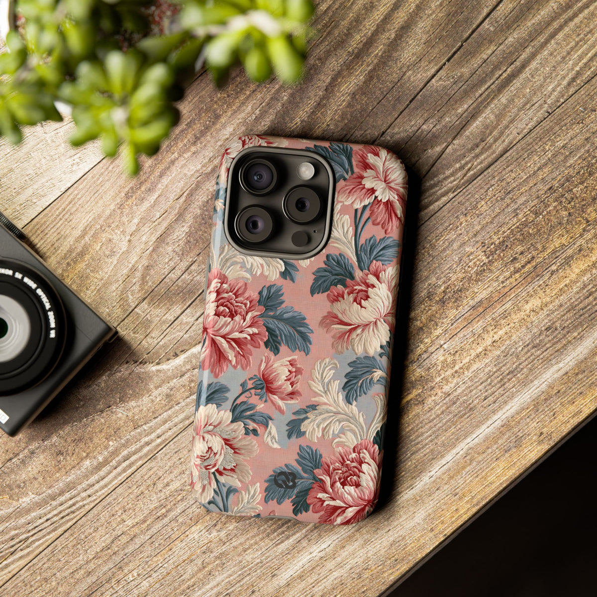 Blush Peony Jacquard · Tough Phone Case for iPhone · Pink