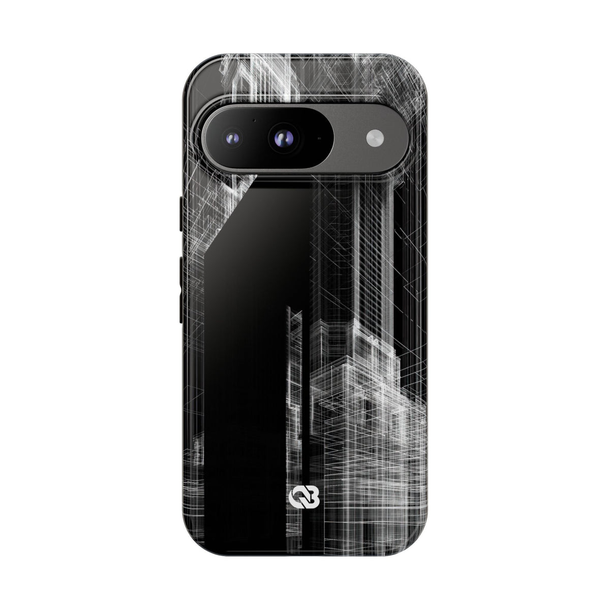 Black Tough Phone Case for Google Pixel - Ghost Urban Wireframe
