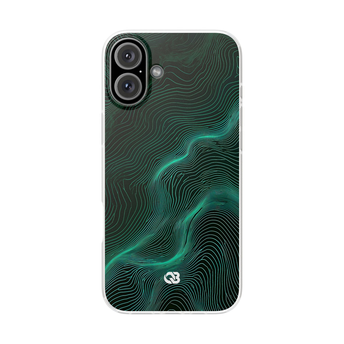 Teal Lite Phone Case for iPhone - Neon Jade Contour