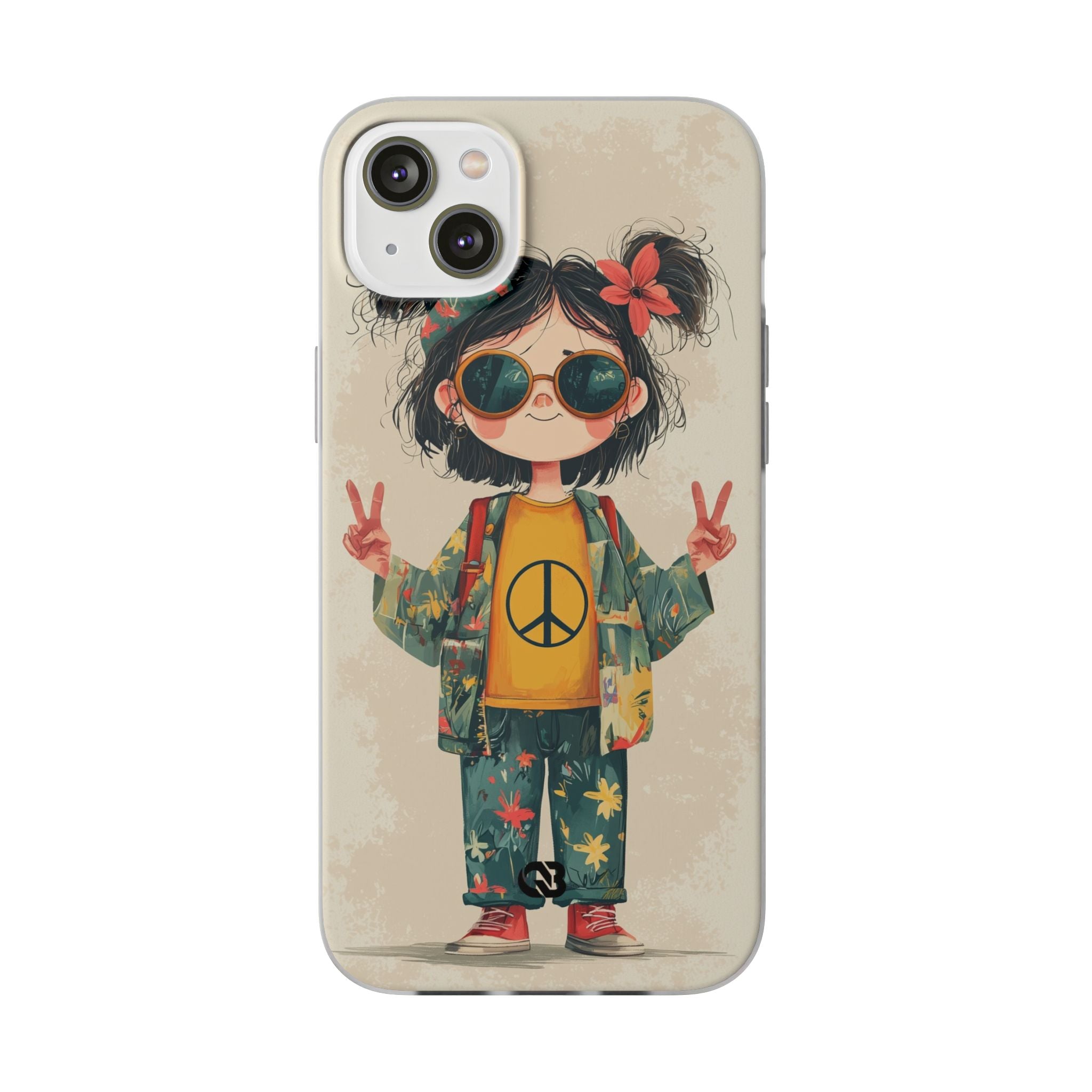 Retro Peace Girl · Soft Phone Case for iPhone