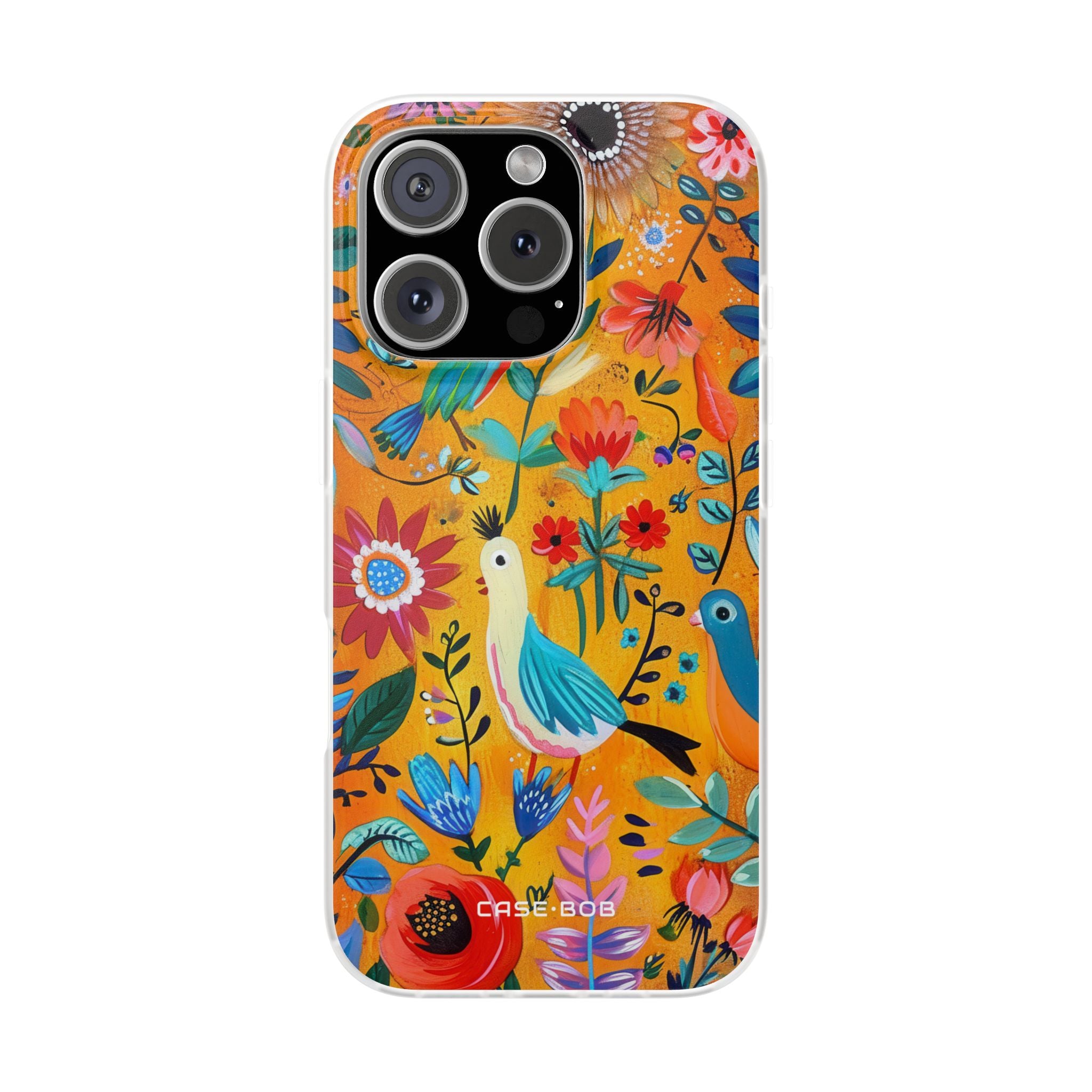 Bunte Vögel Blühen iPhone 16 Pro Case - Soft