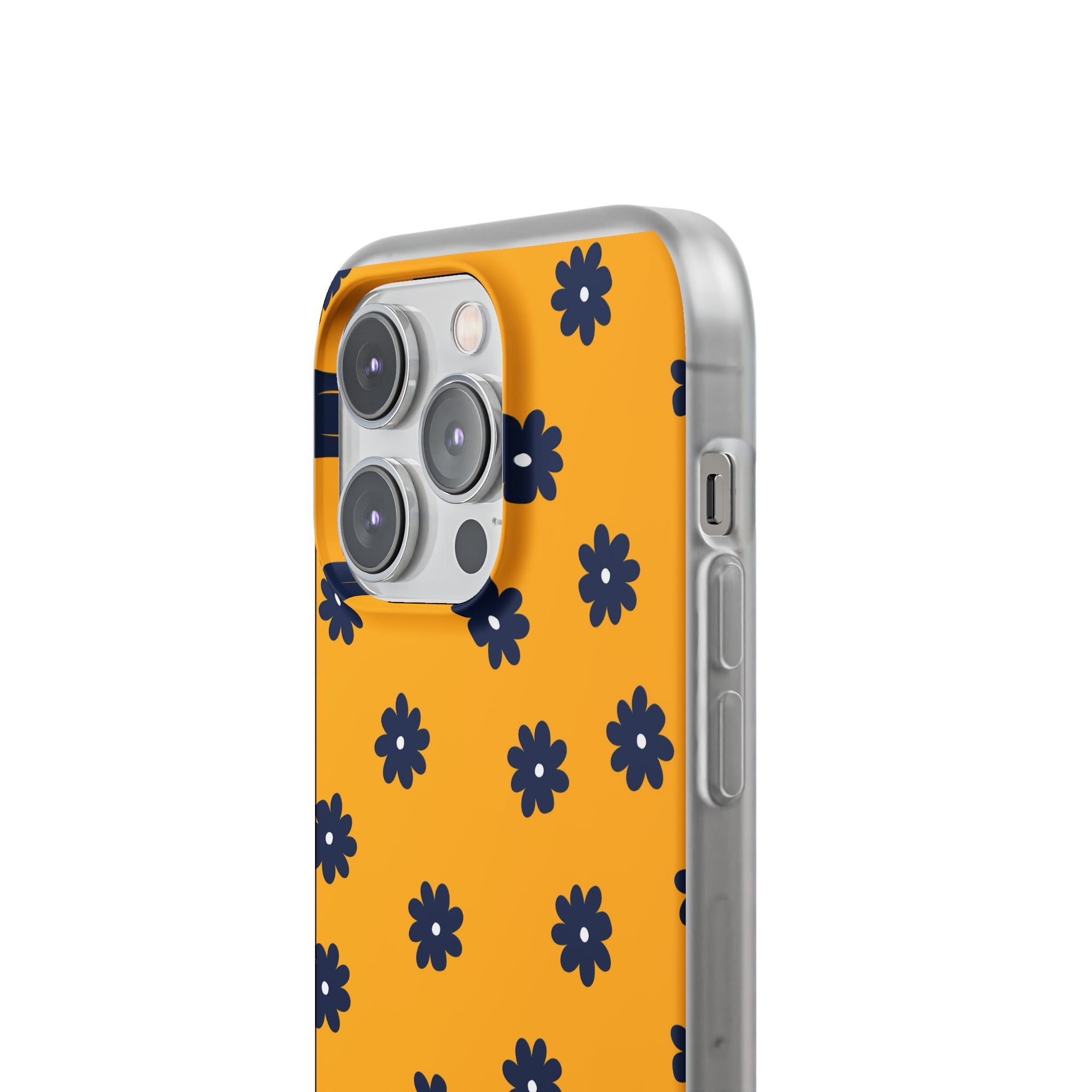 Navy Daisy Mustard · Soft Phone Case for iPhone