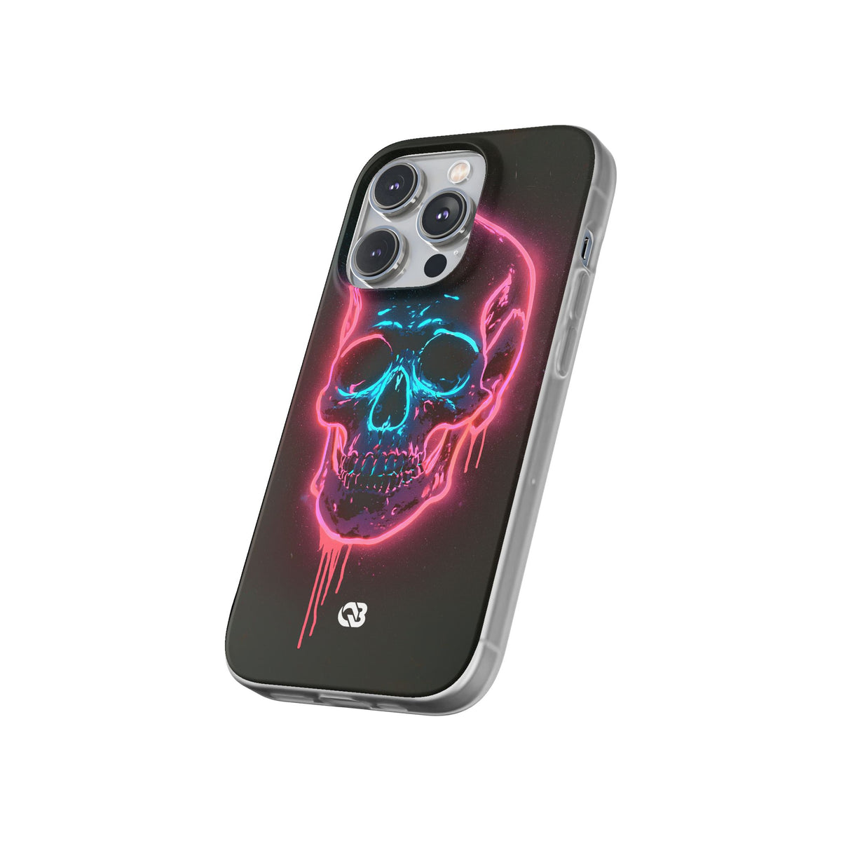 Neon Drip Skull · Lite Phone Case for iPhone · Black